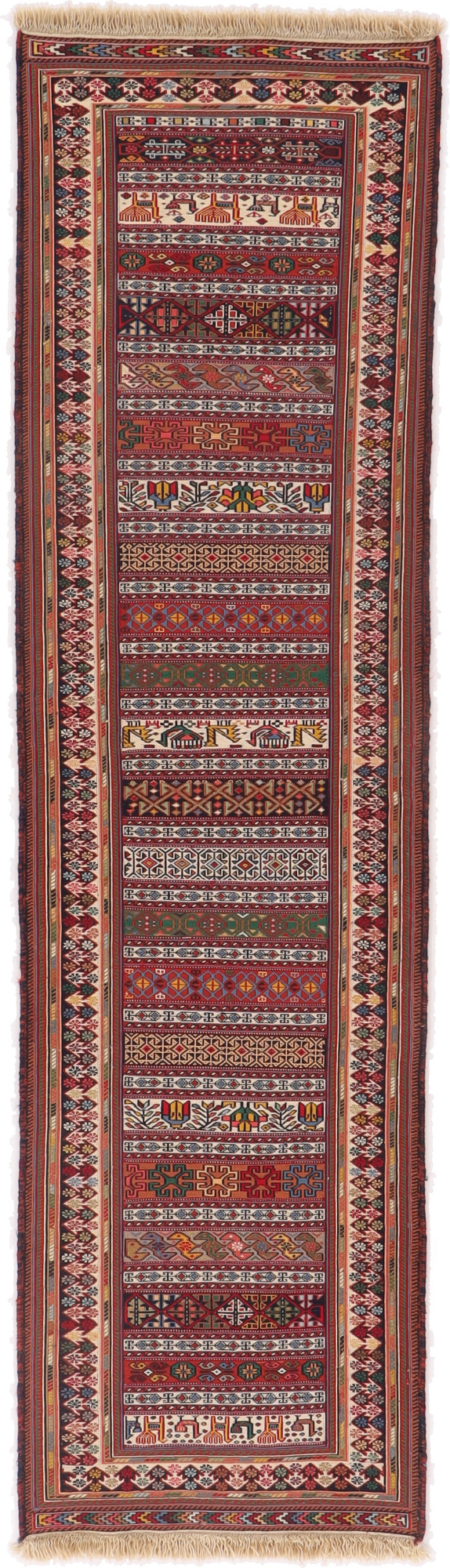 Kelim Persisk tæppe 250 x 70 Brun (Iran) Håndvævet