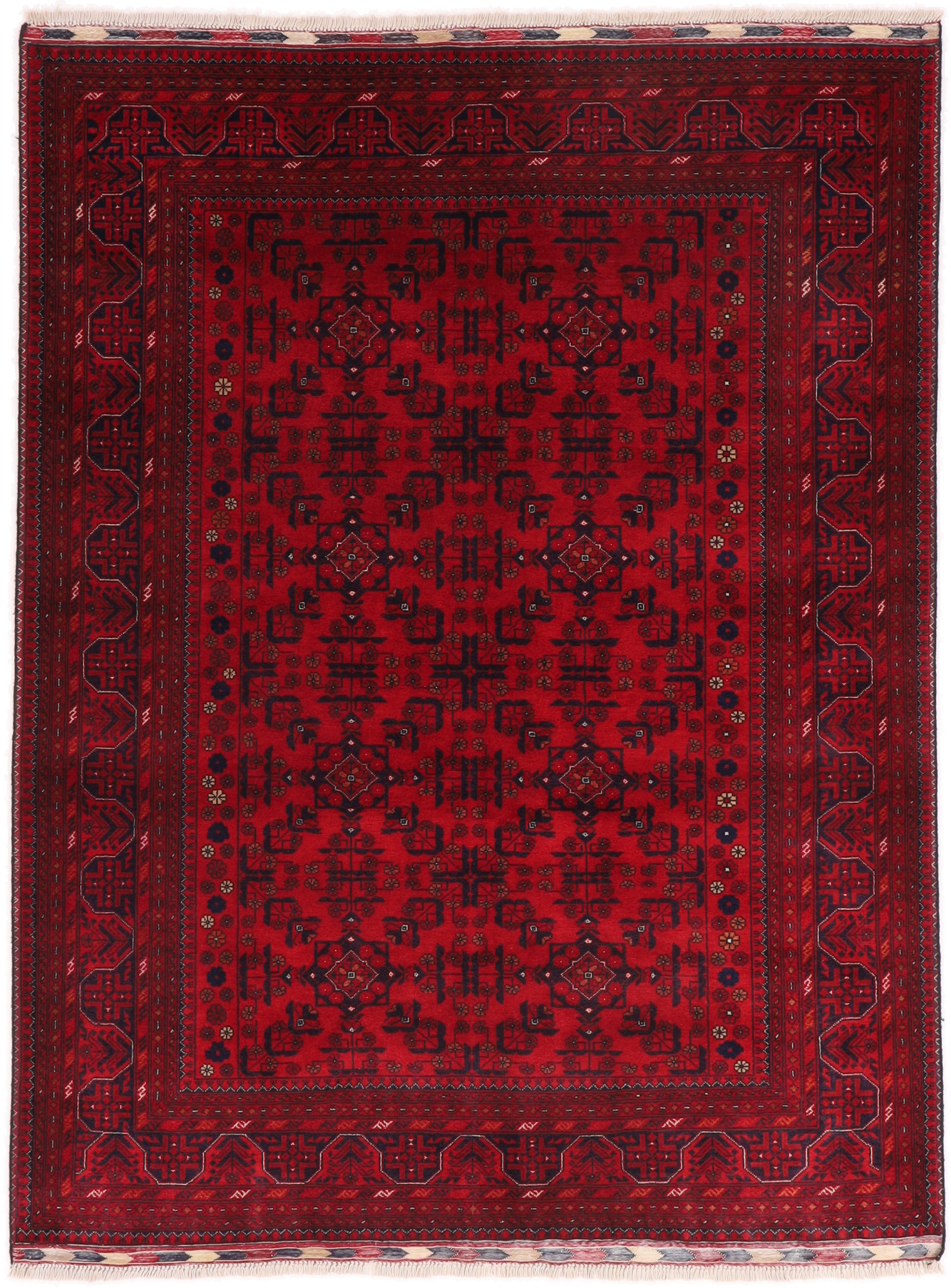 Afghan Teppich 190x150 Braun (Afghanistan) Handgeknüpft