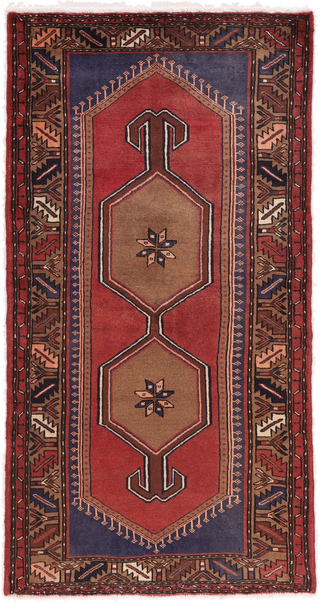 Hamedan Dywan 110x210 Szary (Iran) Ręcznie Tkany