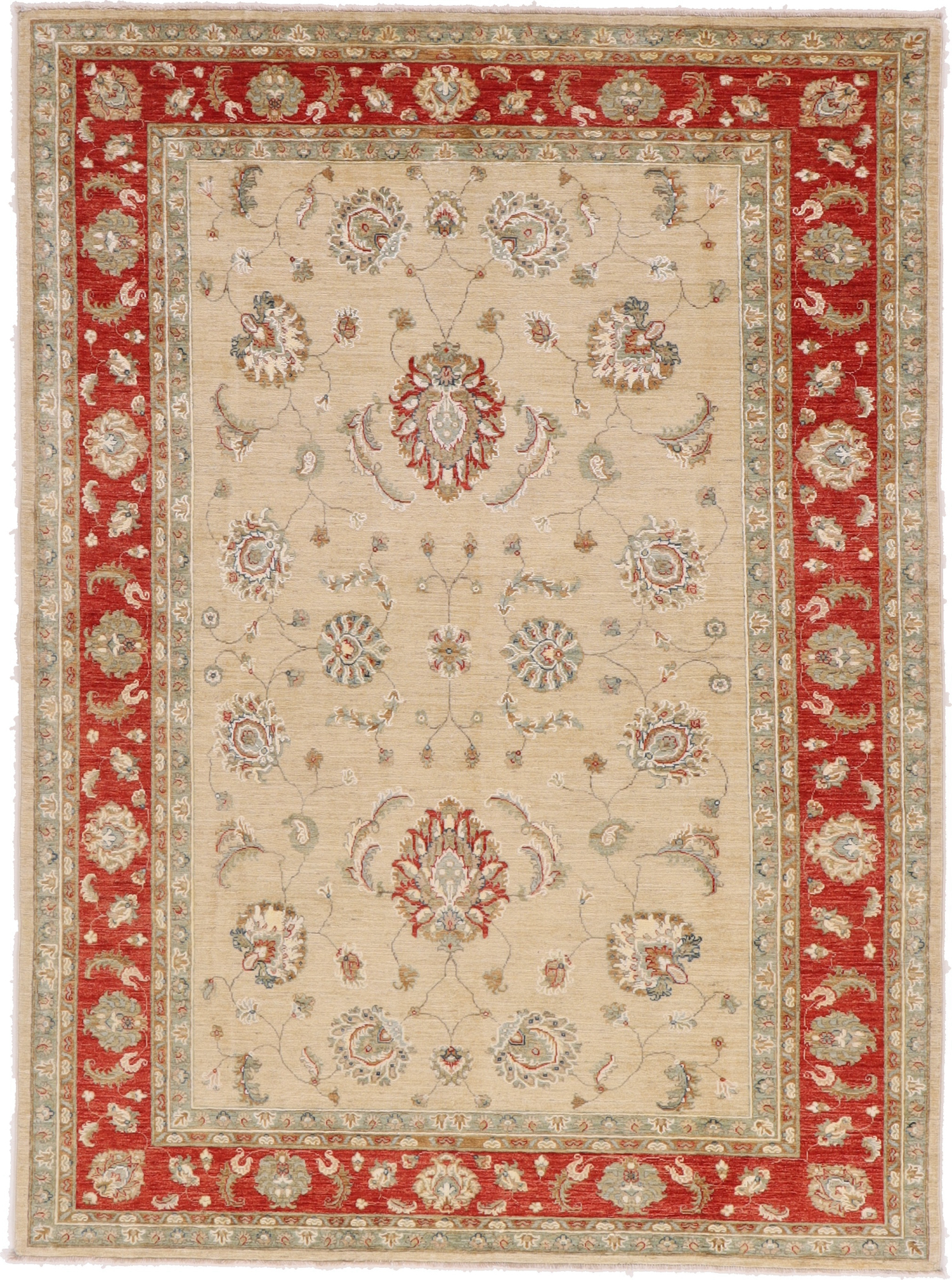 Ziegler Oriental rug 180x240 Green (Afghanistan) Hand Knotted