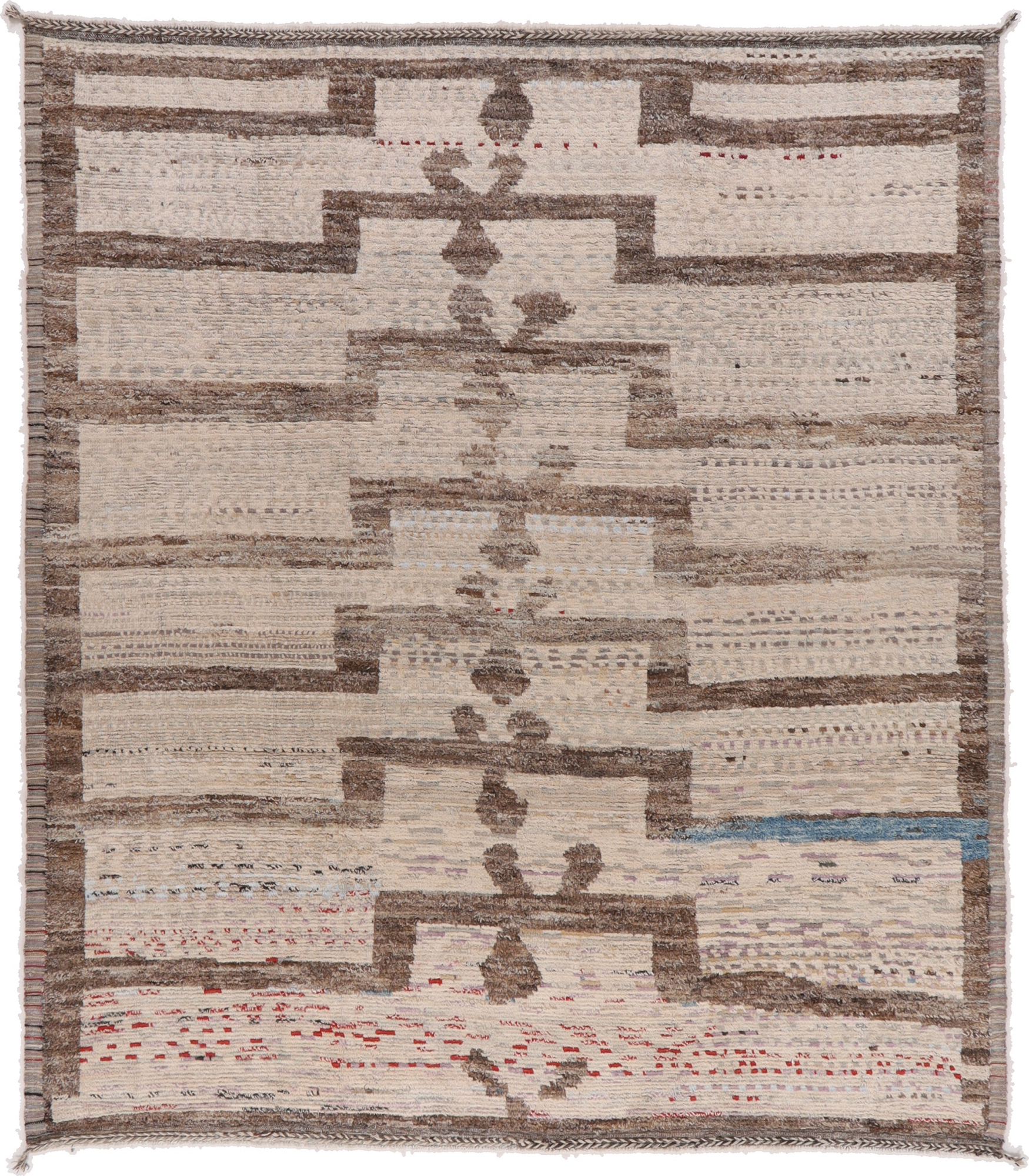 Berber Rug 300x260 White (Pakistan) Hand Knotted