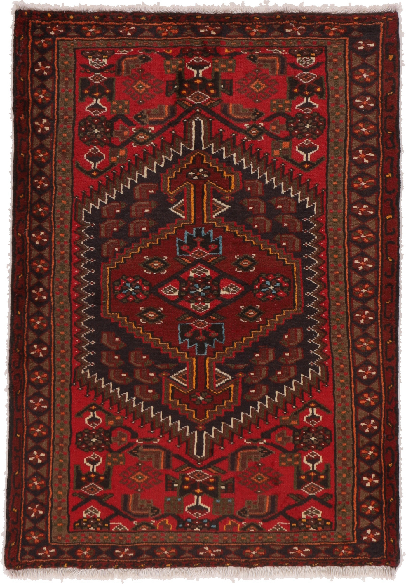 Hamedan Perzisch tapijt 110 x 150 Wit (Iran) Noué À La Main