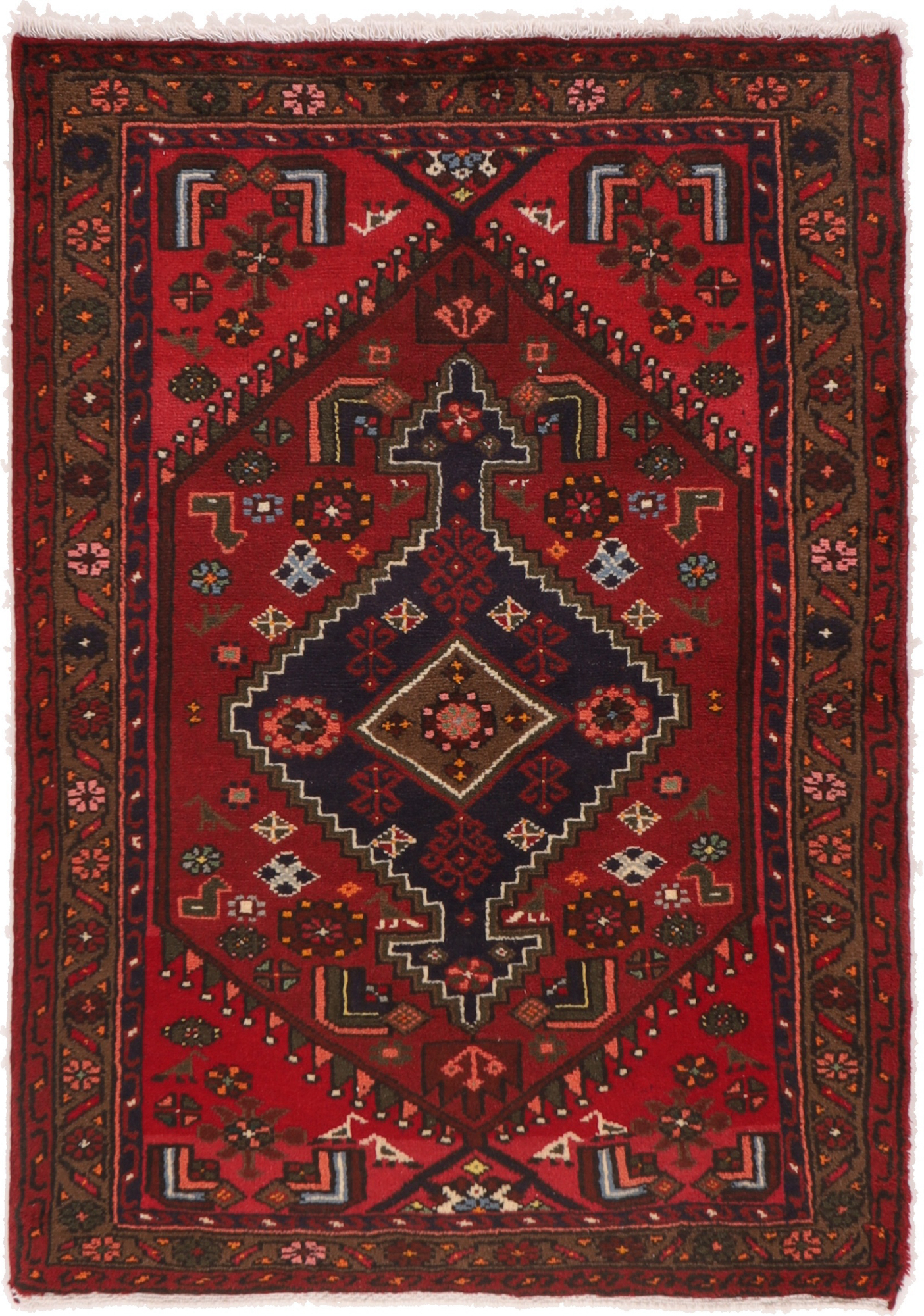 Hamedan Teppe 100x140 Grå (Iran) Håndknyttet