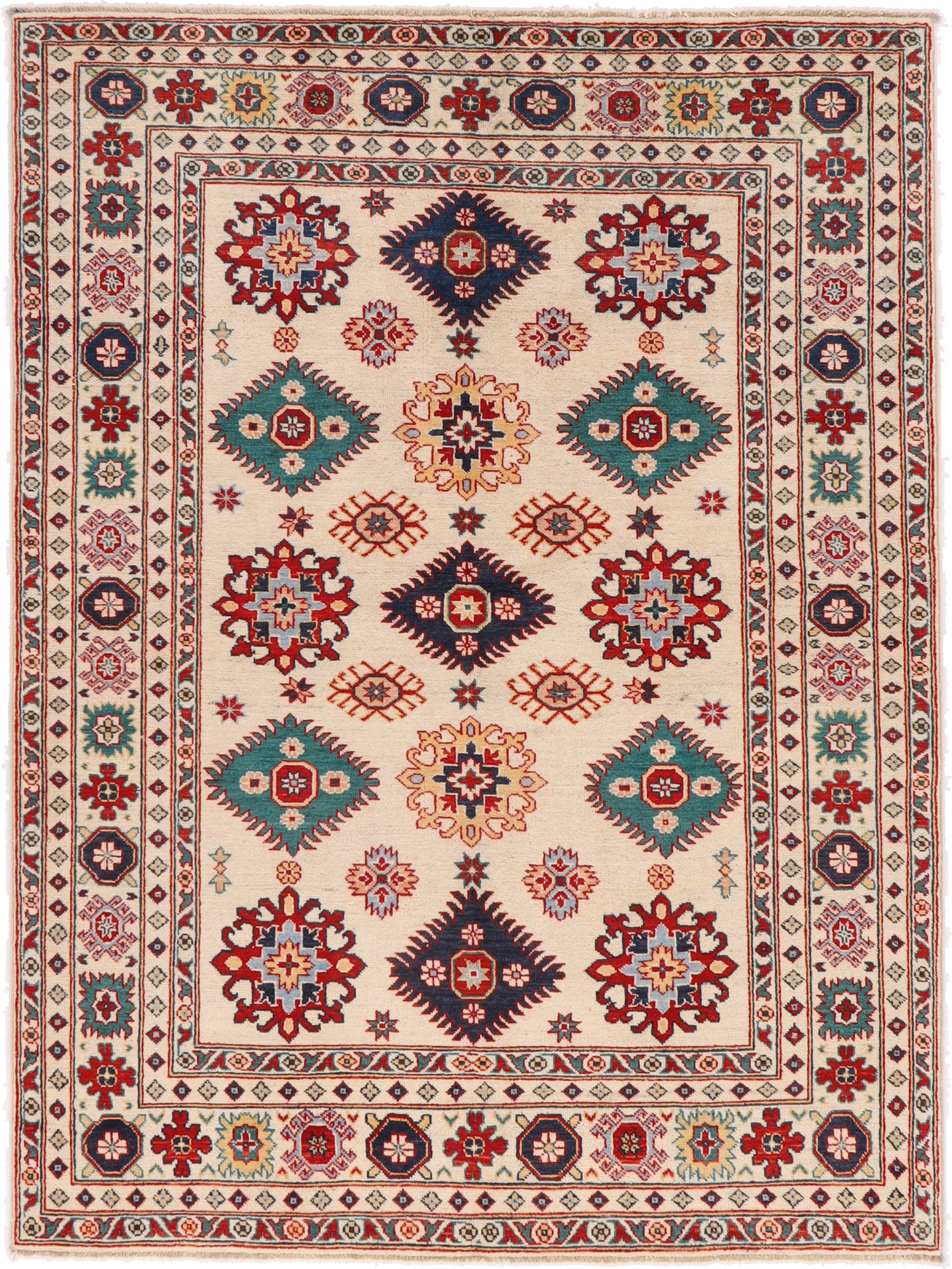 Kazak Matto 170x220 Harmaa (Pakistan) Käsin Solmittu