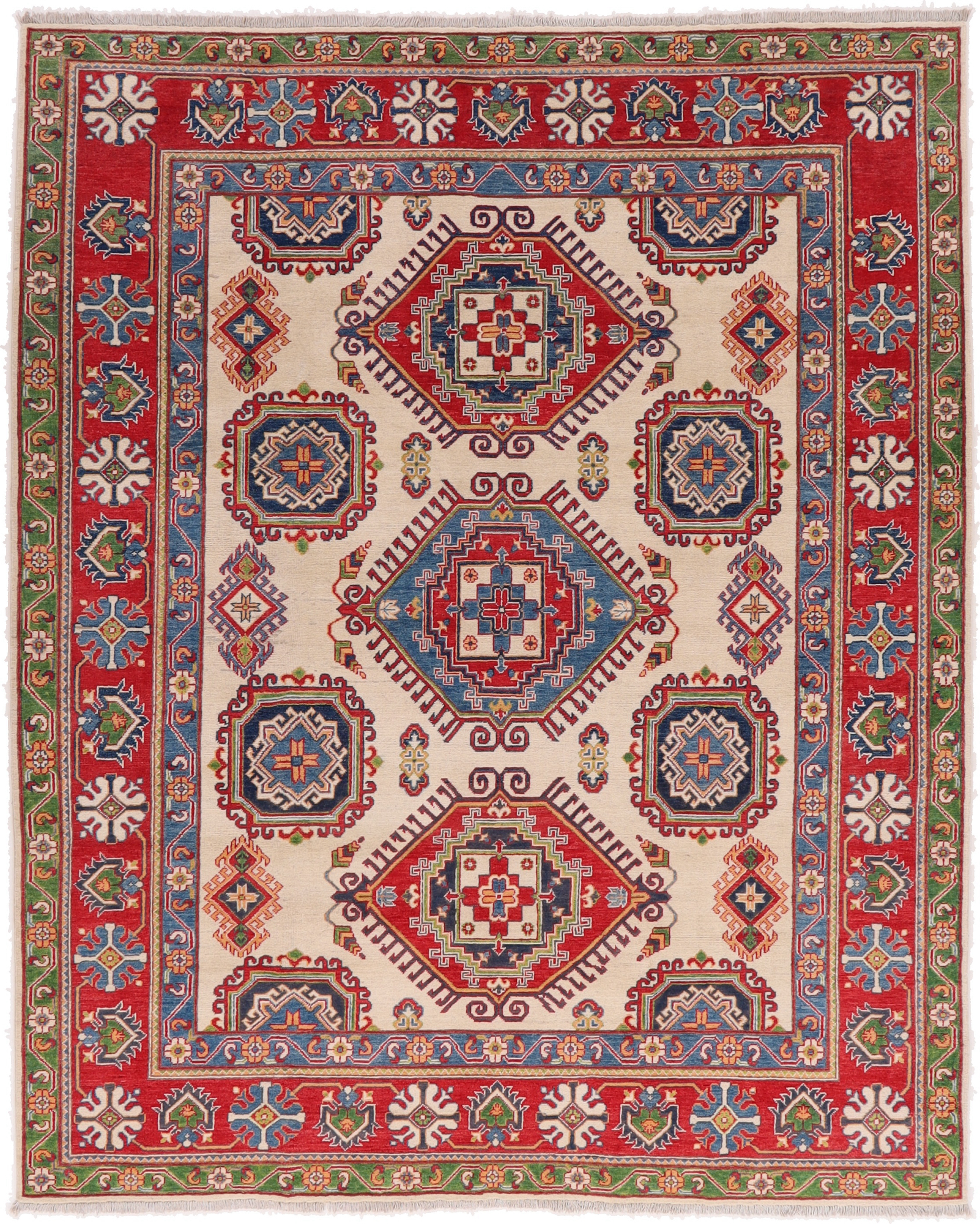 Kazak Dywan orientalny 300 x 250 Szary (Pakistan) Ręcznie Tkany