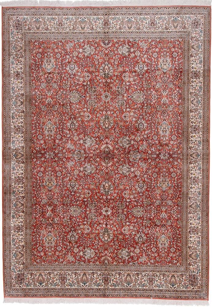 Cashmere Silk Matto 310x220 Valkoinen (Indian) Käsin Solmittu