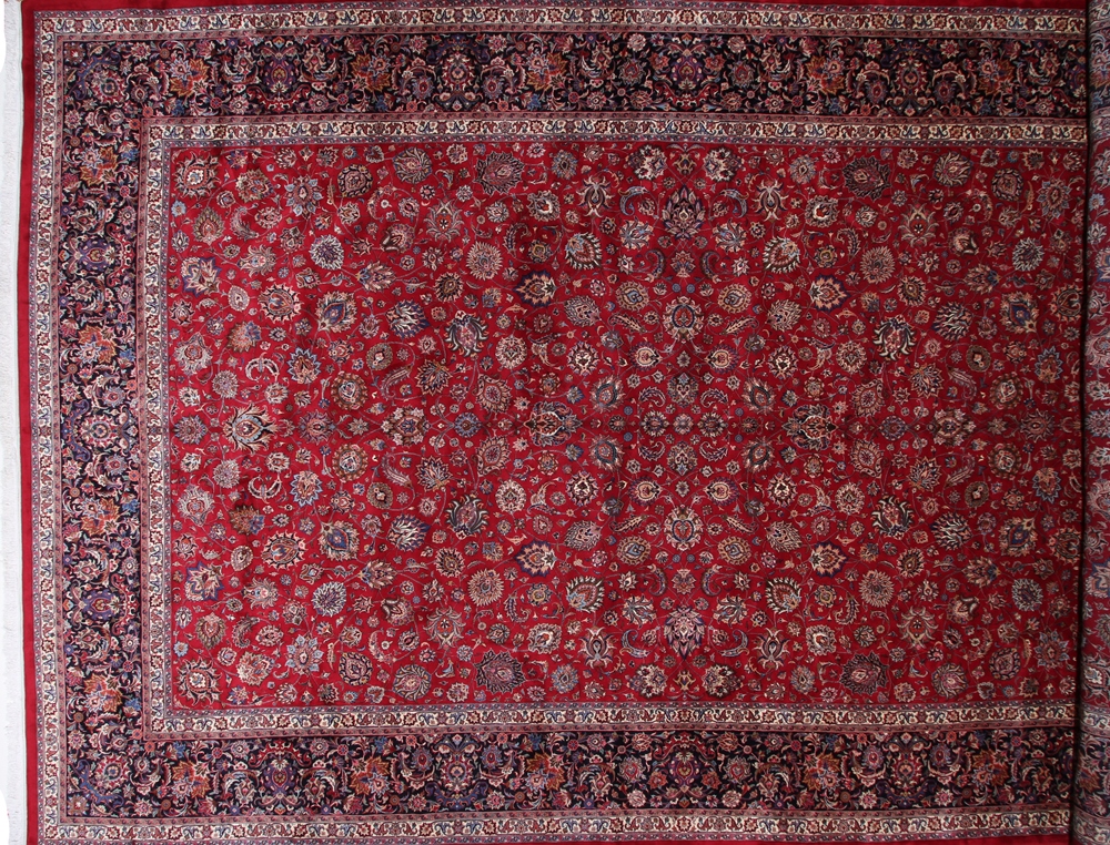 Mashad Teppich 700x450 Braun (Iran) Handgeknüpft