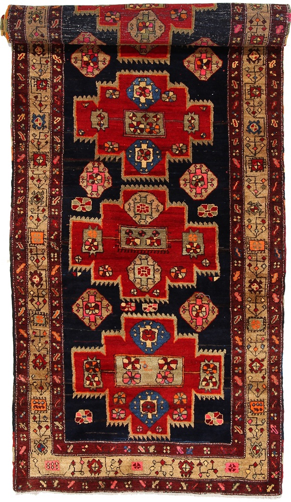Beluch Alfombra 380 x 130 Gris (Iran) Anudado A Mano