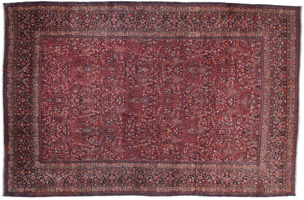 Kerman Alcatifa 570 x 380 Castanho (Irã) Atado À Mão