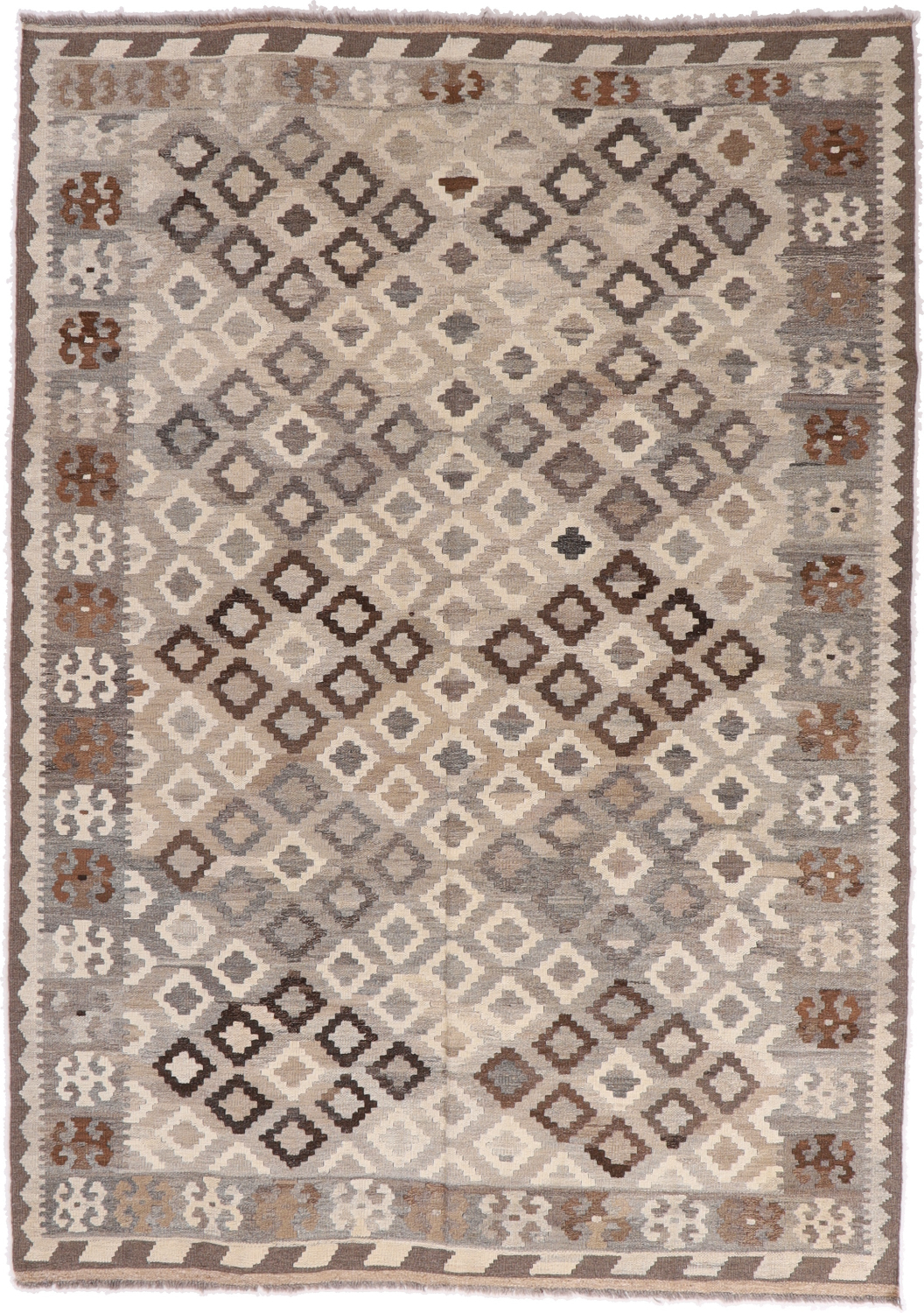 Kelim Dywan orientalny 240 x 170 Biały (Pakistan) Ręcznie Tkany