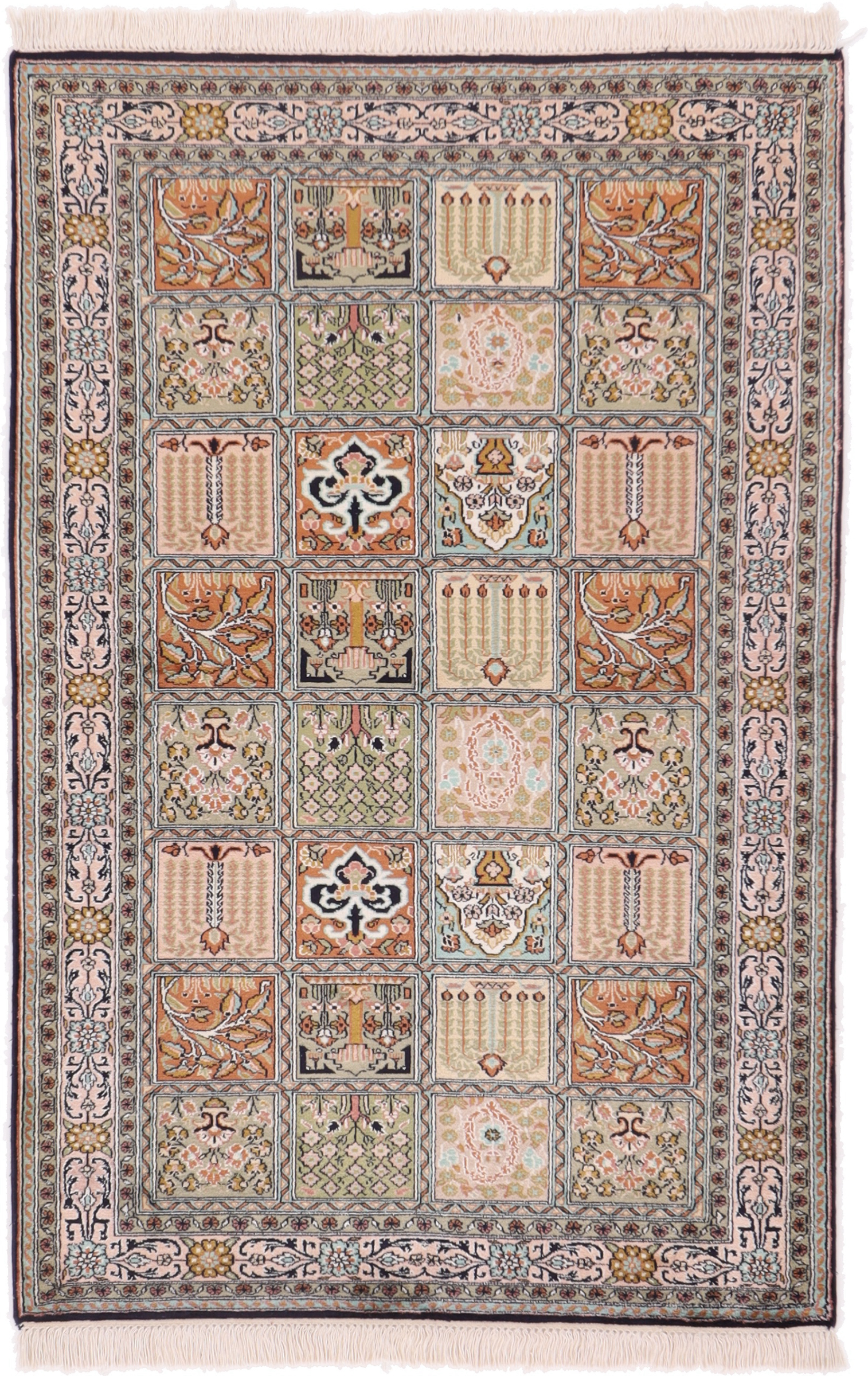 Cashmere Silk Koberec 100x150 Bílá (Indian) Ručně Vázané