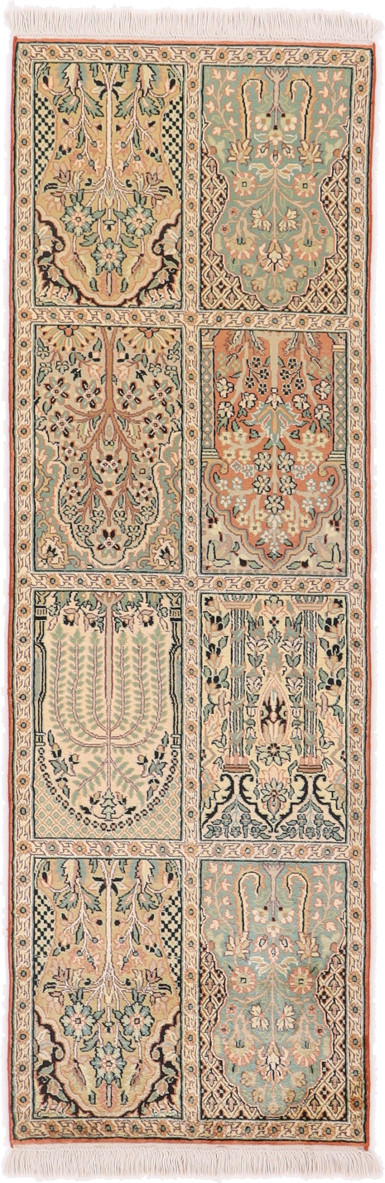 Cashmere Silk Dywan 60 x 190 Biały (Indian) Ręcznie Tkany