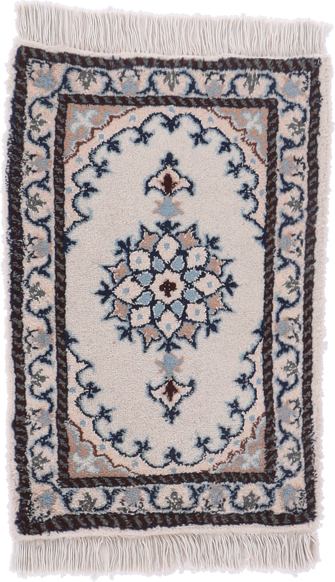 Nain Dywan 40 x 60 Biały (Iran) Ręcznie Tkany