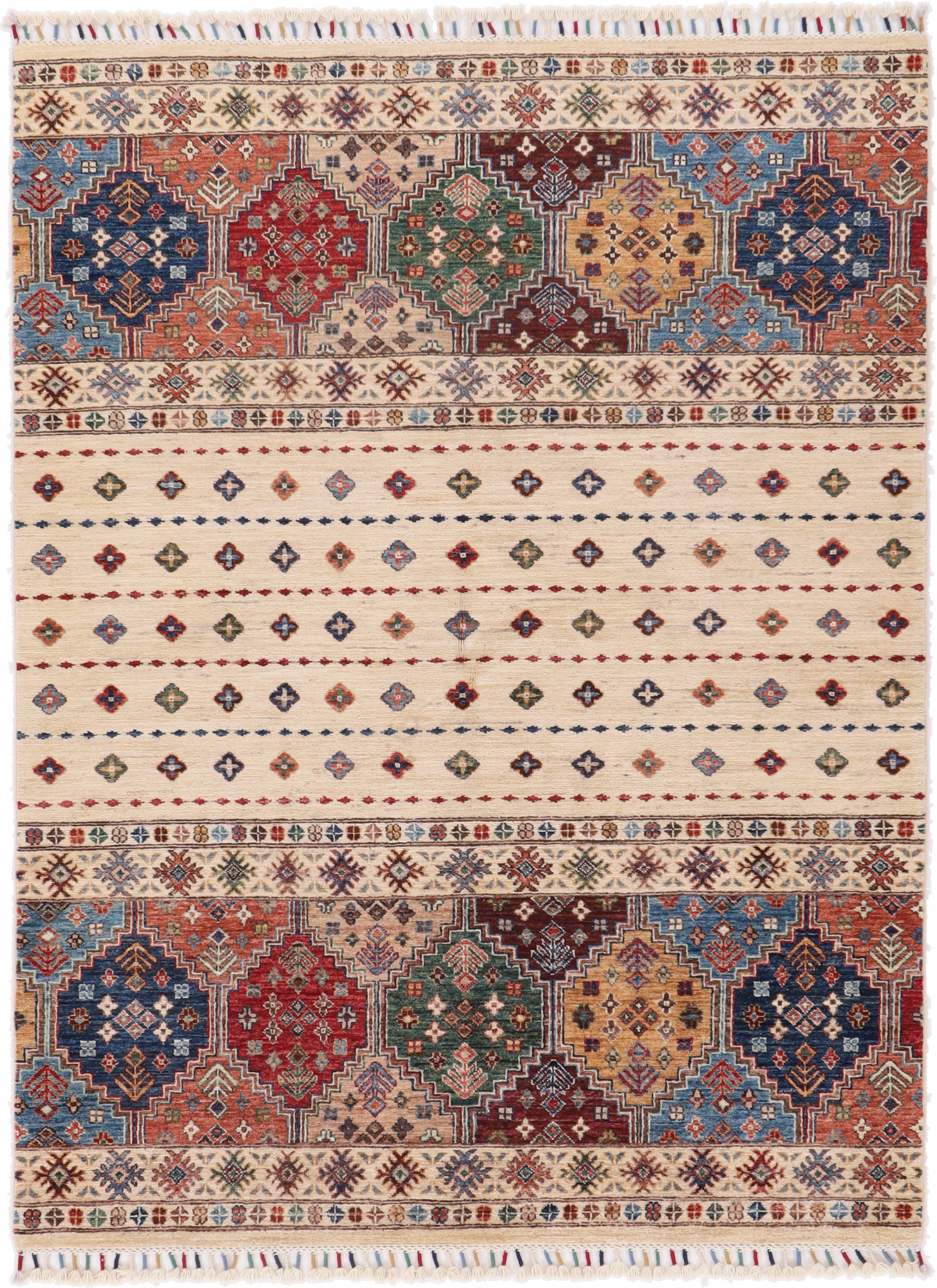 Samarkand Orientteppich 150x200 Weiss (Pakistan) Keine Angabe