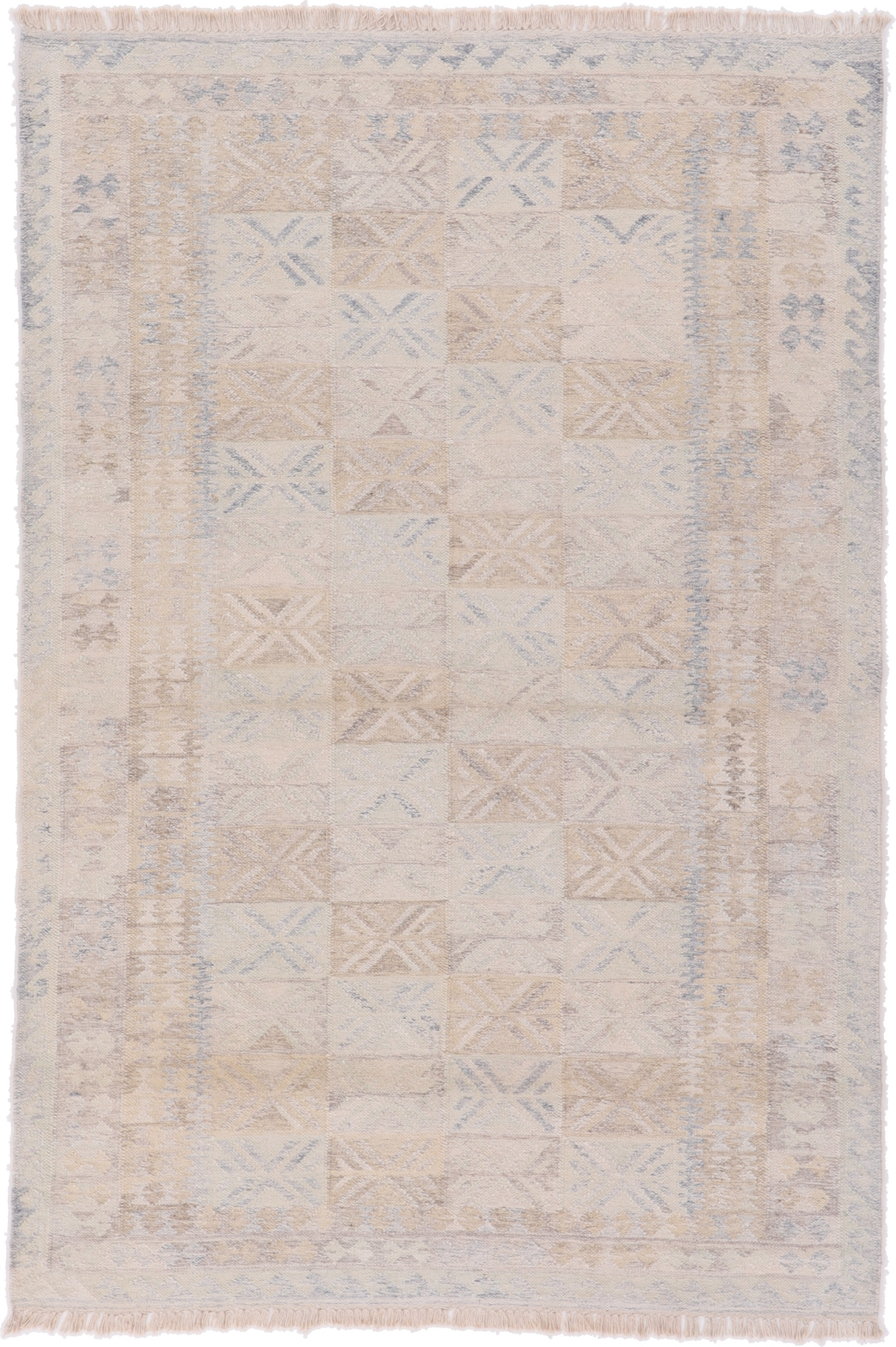 Kelim Orientální koberec 230 x 160 Bílá (Indian) Ručně Tkané