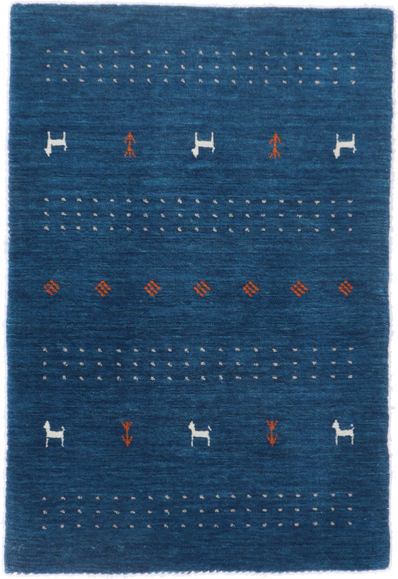 Oosters tapijt 60x90 Wit (Indian) Noué À La Main