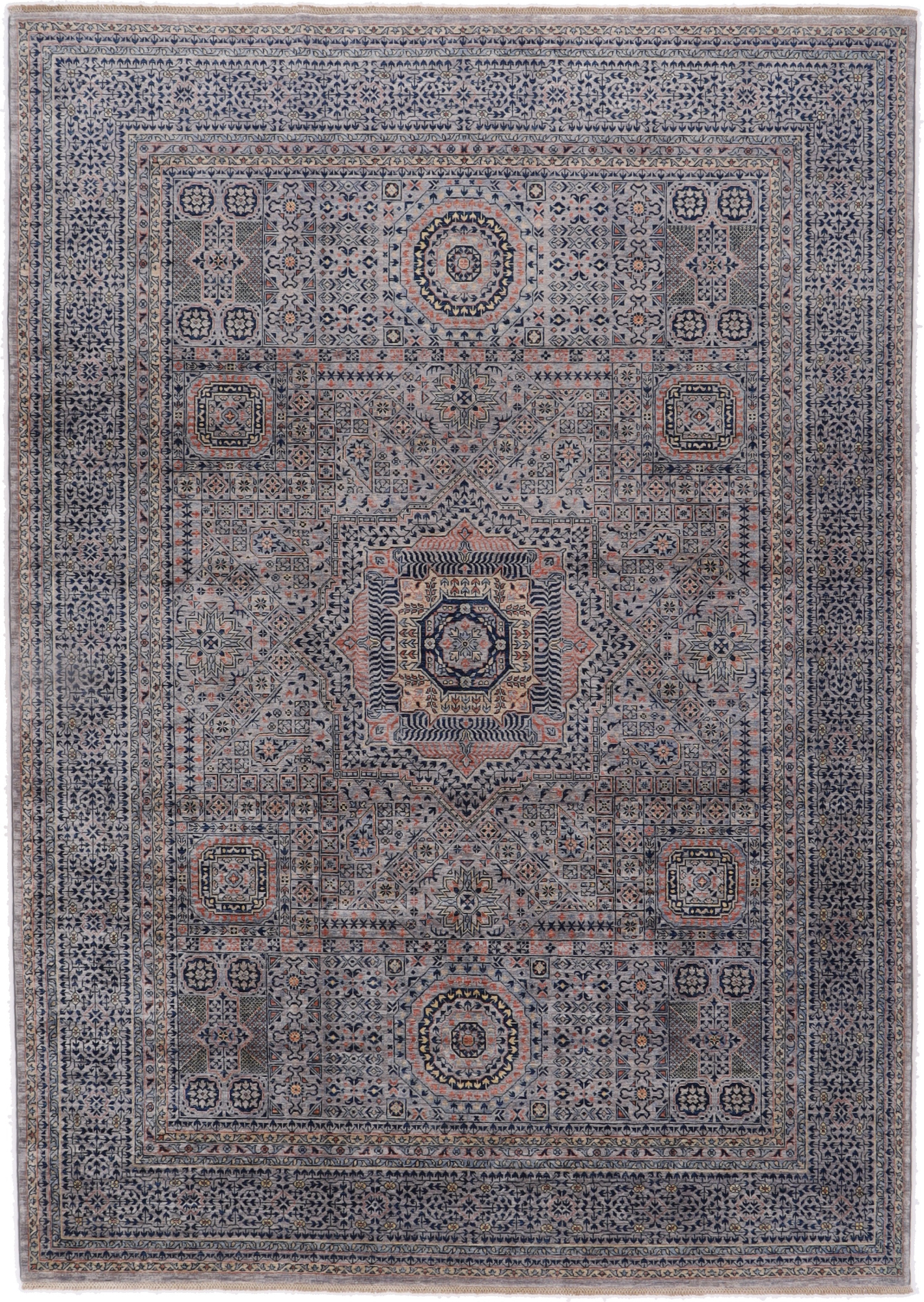 Mamluk Matto 360 x 250 Valkoinen (Afganistan) Käsin Solmittu