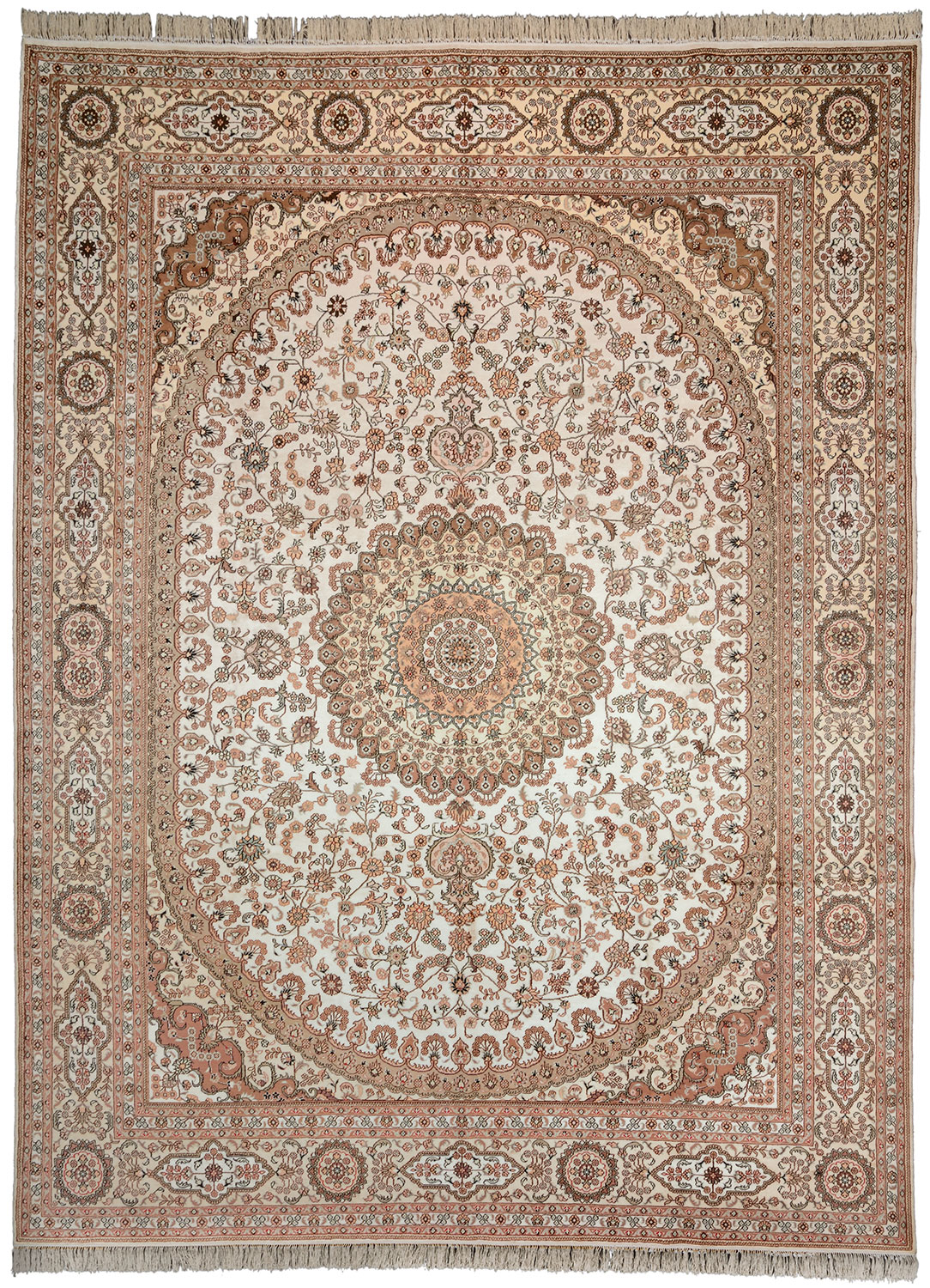 Ghom Dywan orientalny 270 x 370 Biały (Chiny) Ręcznie Tkany