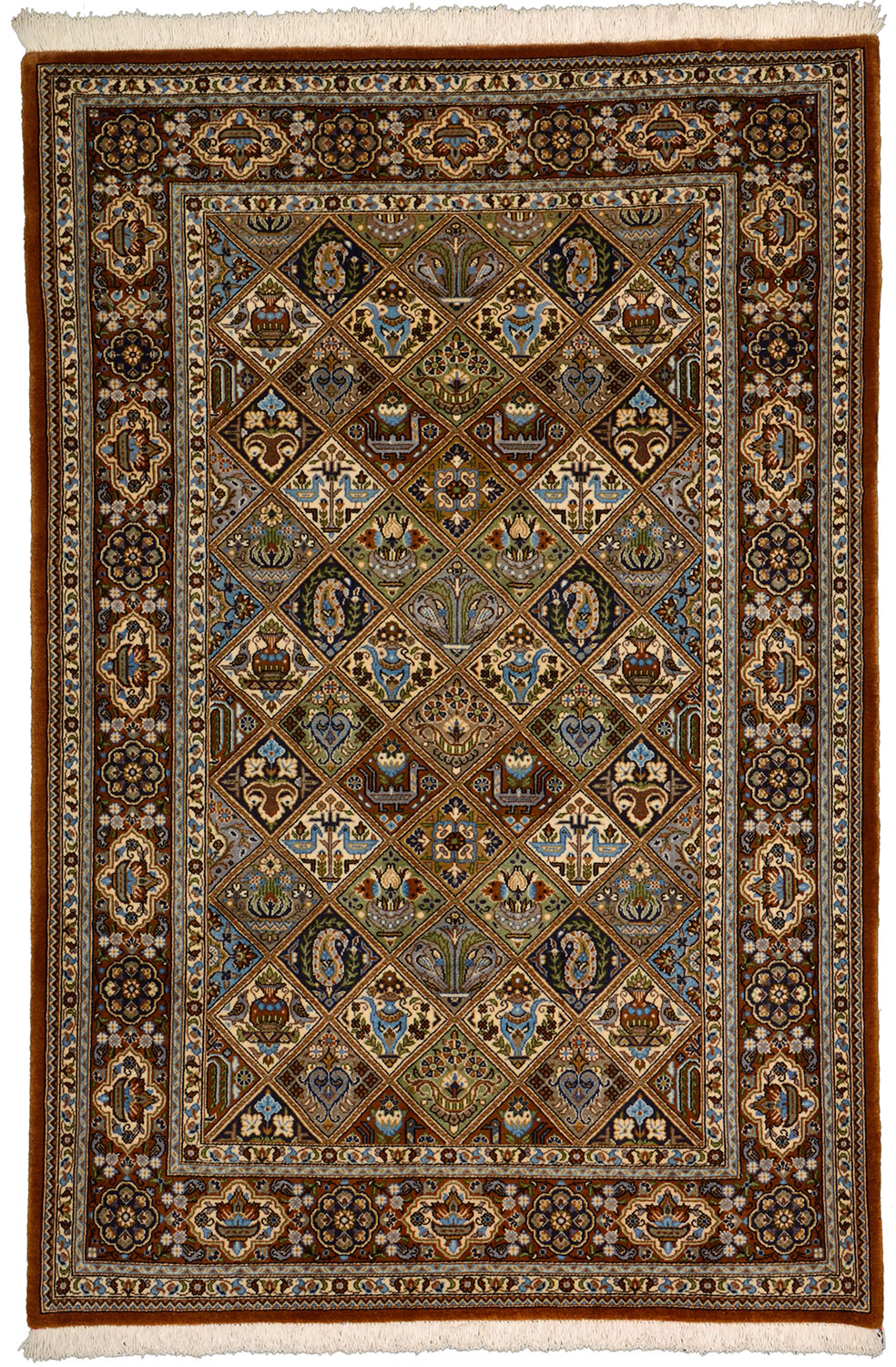 Ghom Perski dywan 100x150 Biały (Iran) Ręcznie Tkany