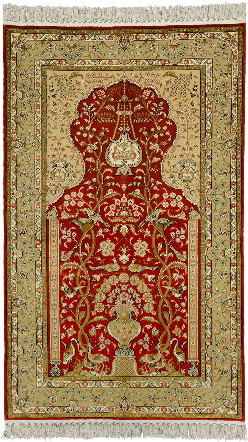 Cashmere Silk Keleti szőnyeg 100x160 Fehér (Indian) Kézzel Csomózott