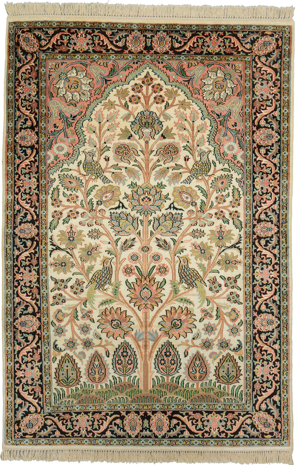 Cashmere Silk Koberec 180x120 Šedá (Indian) Ručně Vázané