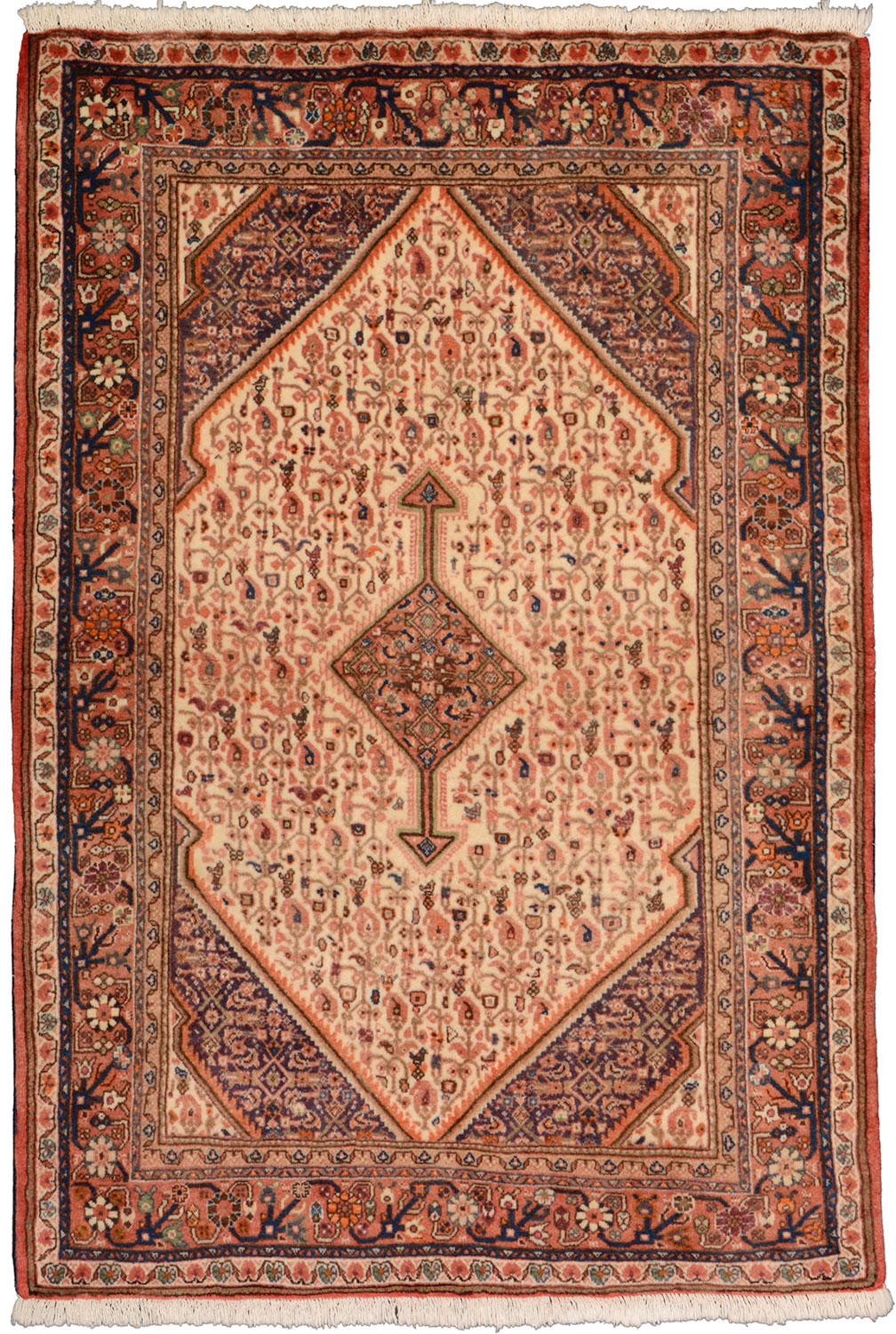 Senneh Persisk teppe 150 x 110 Hvit (Iran) Håndknyttet