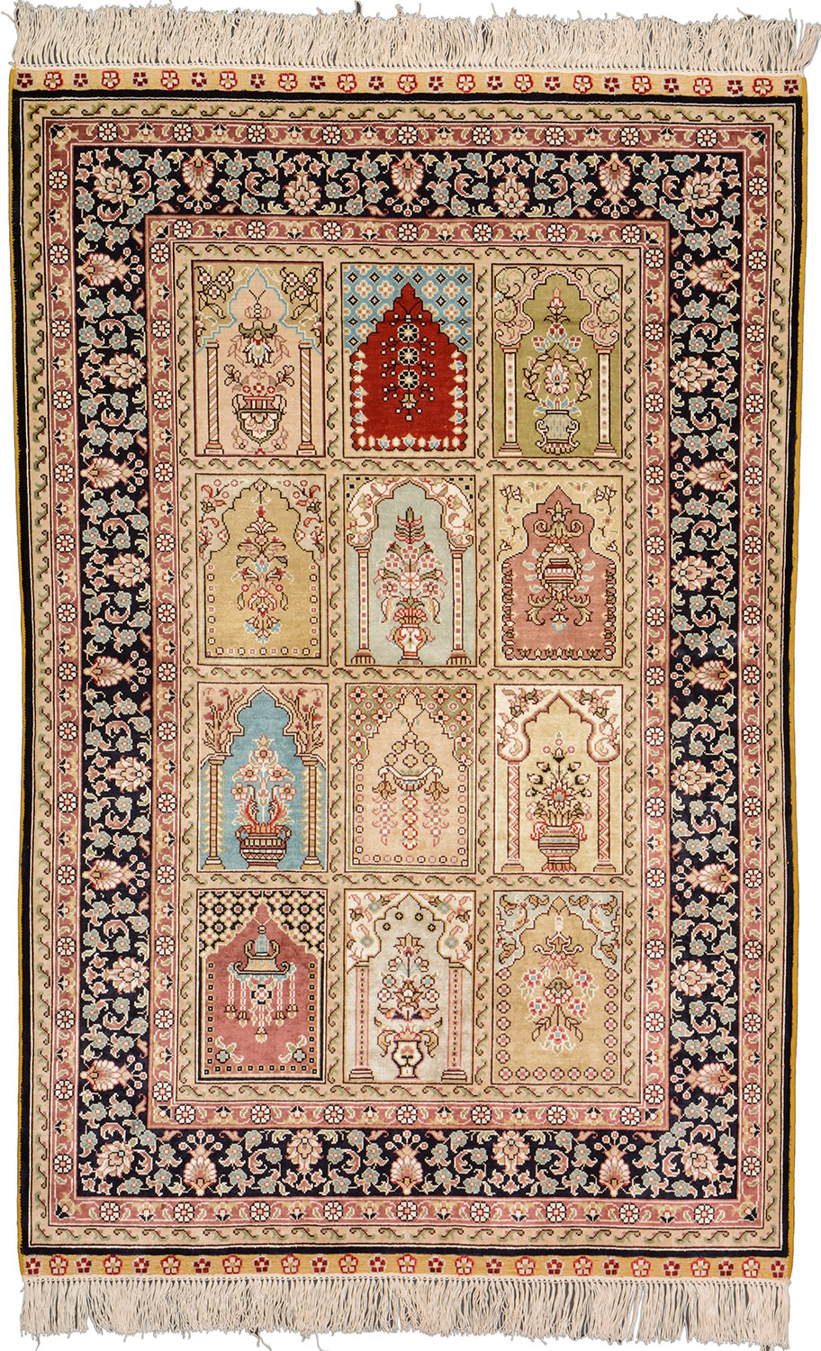 Hereke Orientalisk matta 80x120 Grå (Kina) Handknuten
