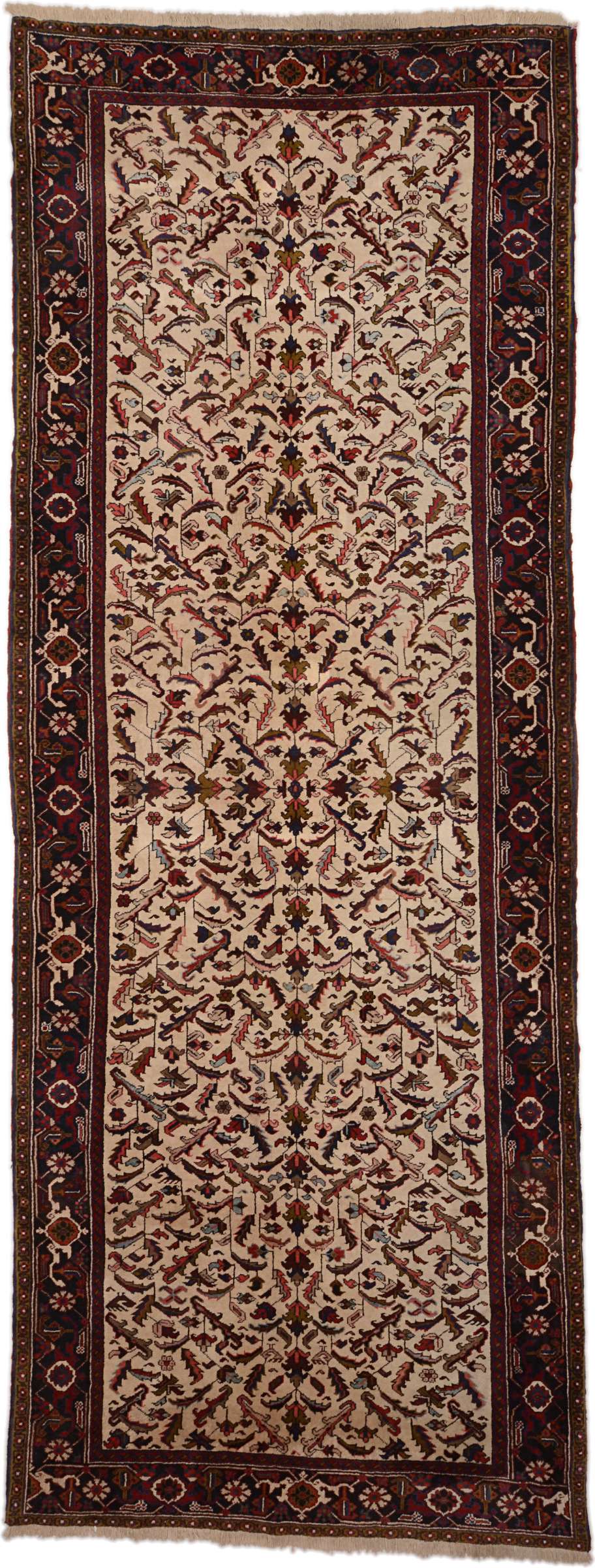 Heriz Perski dywan 160x420 Brązowy (Iran) Ręcznie Tkany