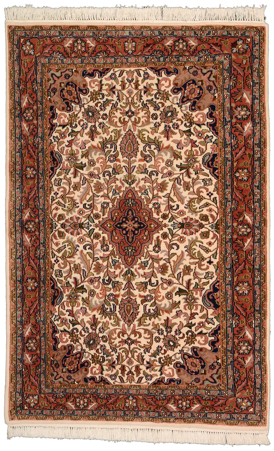 Tabriz Tapete oriental 120x180 Branco (Indian) Atado À Mão