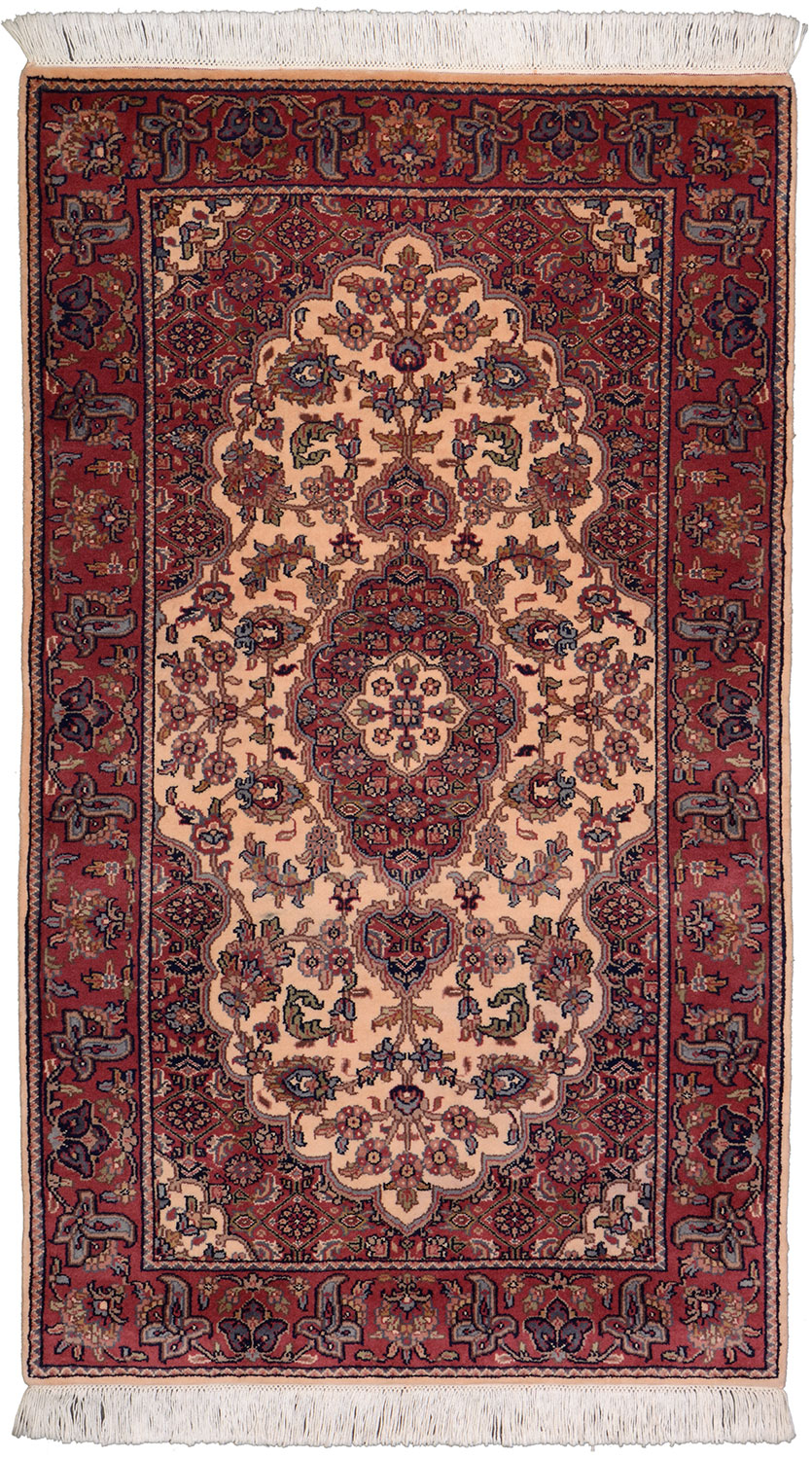 Perser Teppich 160 x 90 Weiss (Indien) Handgeknüpft