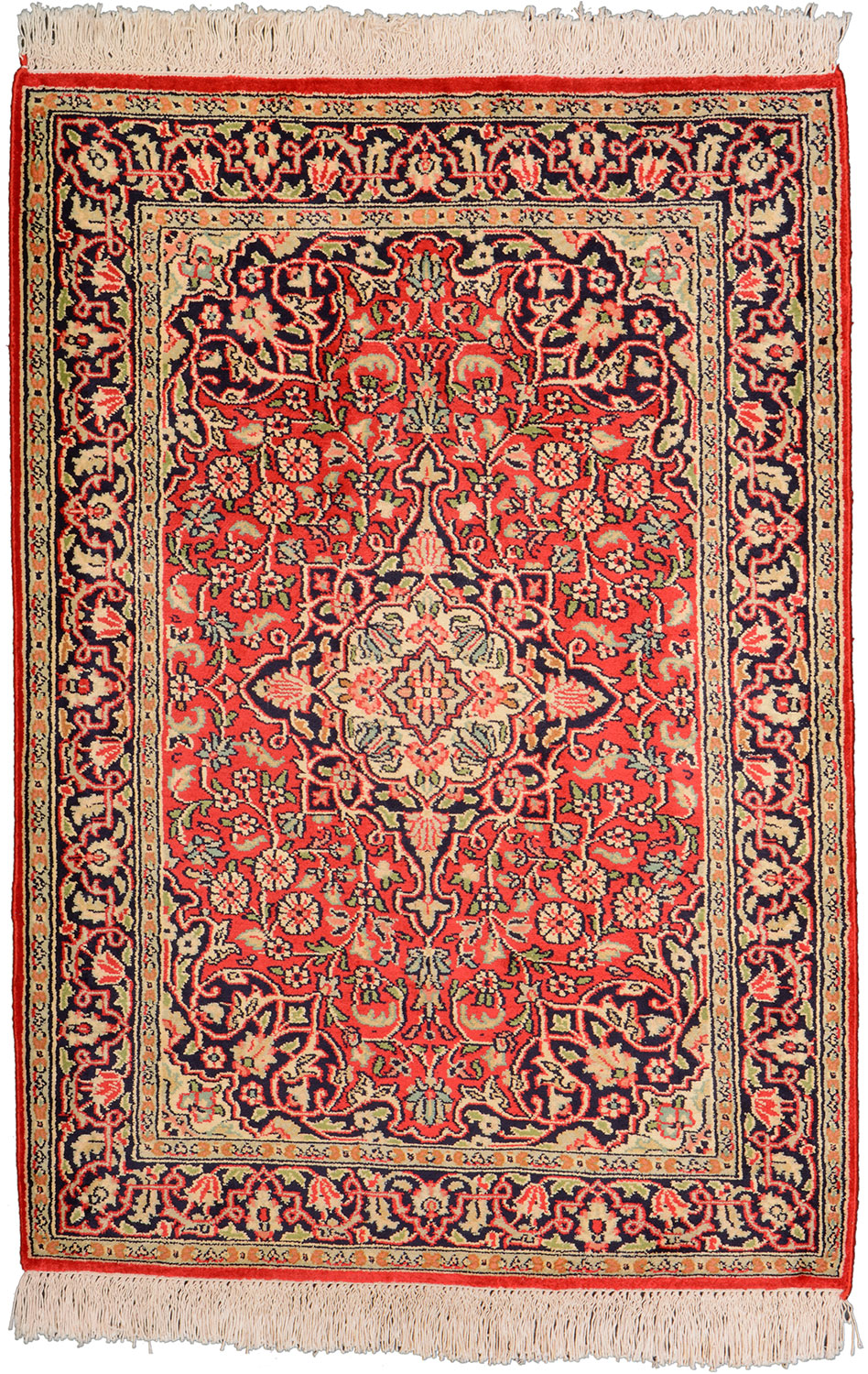 Cashmere Silk Tapis d'Orient 90x70 Jaune (Indian) Noué À La Main