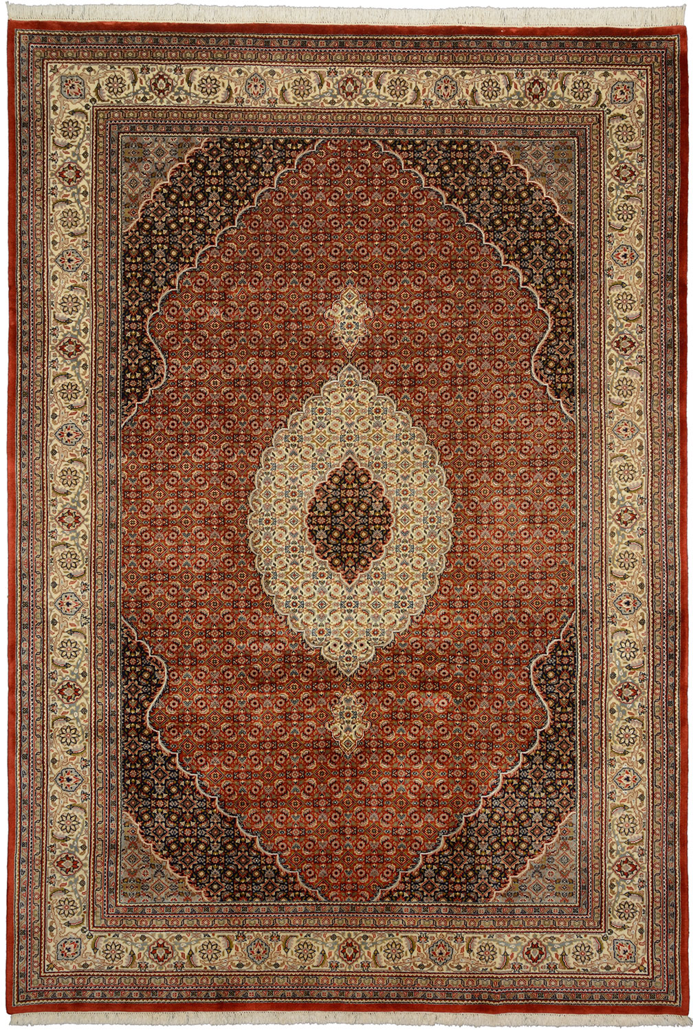 Tabriz Oriental rug 350 x 250 Green (Indian) Hand Knotted