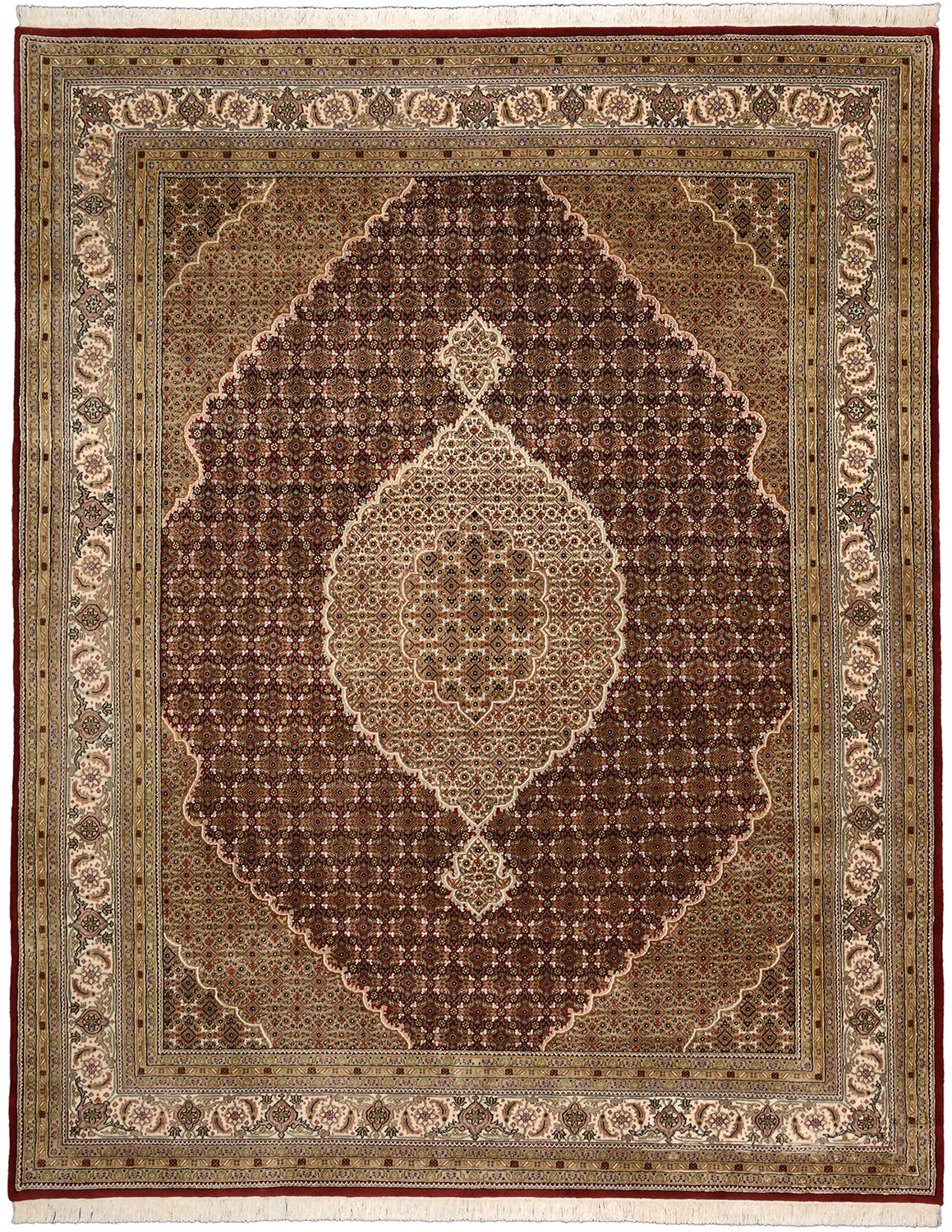 Tabriz Rug 310x240 White (Indian) Hand Knotted