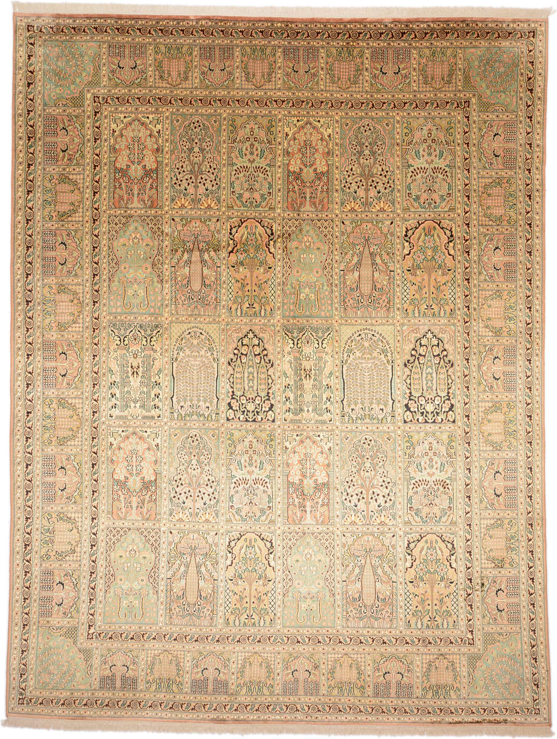 Cashmere Silk Oriental rug 240x320 Green (Indian) Hand Knotted