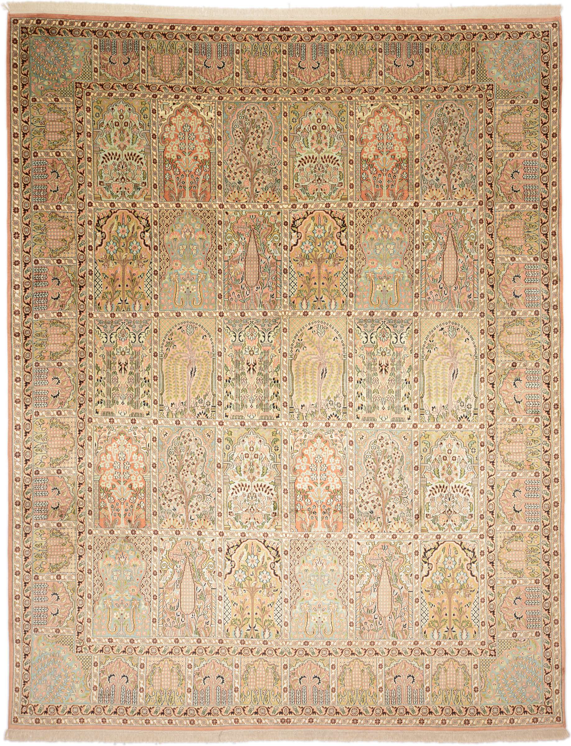 Cashmere Silk Matto 240x310 Vihreä (Indian) Käsin Solmittu