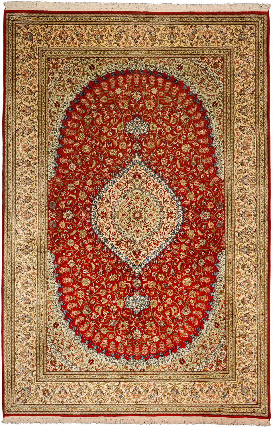 Cashmere Silk Alfombra 170x260 Verde (Indian) Anudado A Mano