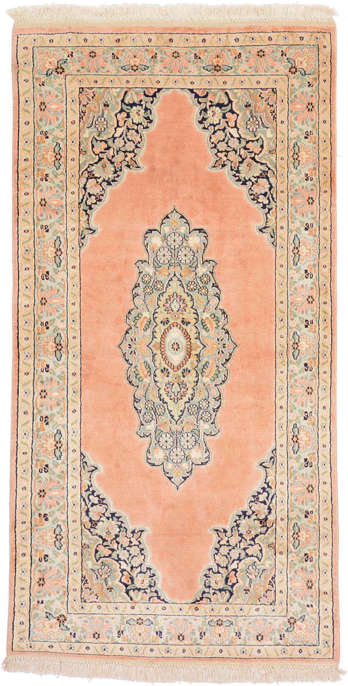 Cashmere Silk Rug 140 x 70 White (Indian) Hand Knotted