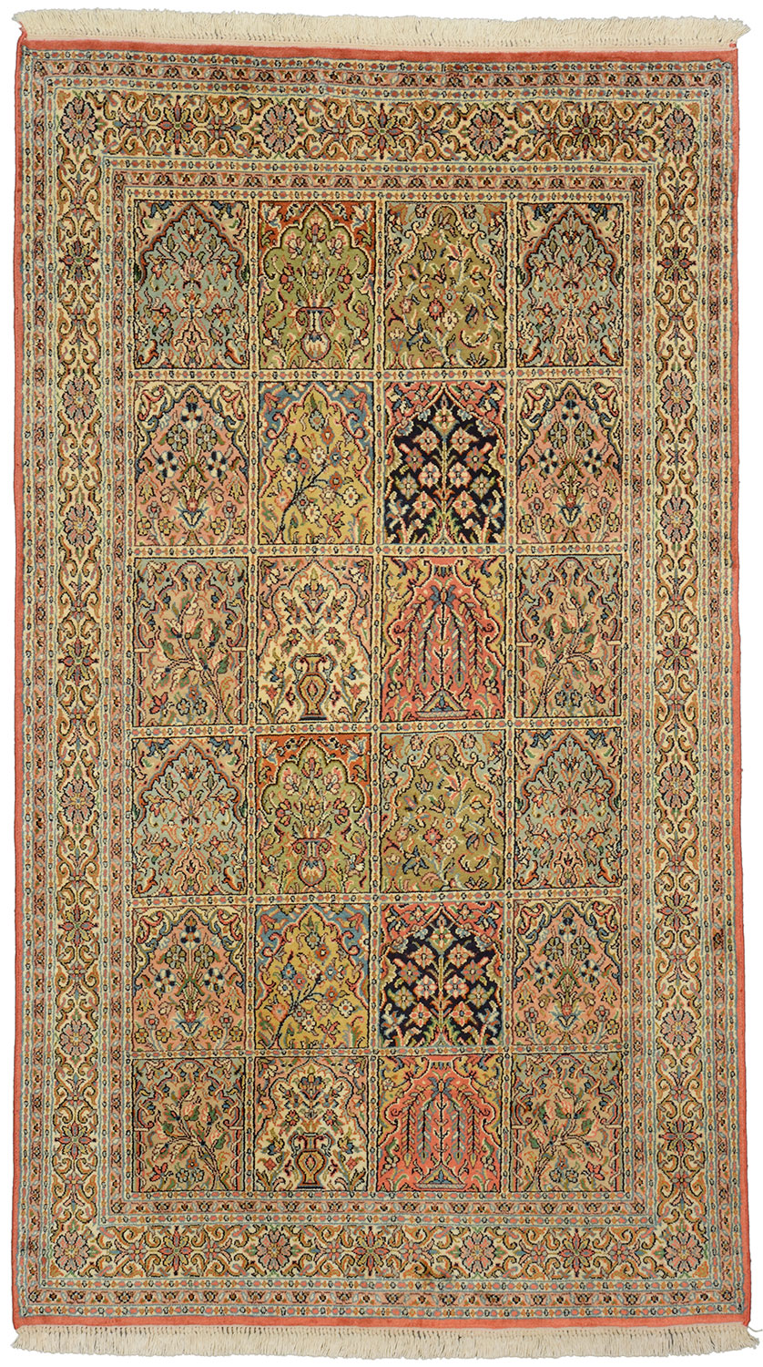 Cashmere Silk Dywan 160 x 90 Zielony (Indian) Ręcznie Tkany