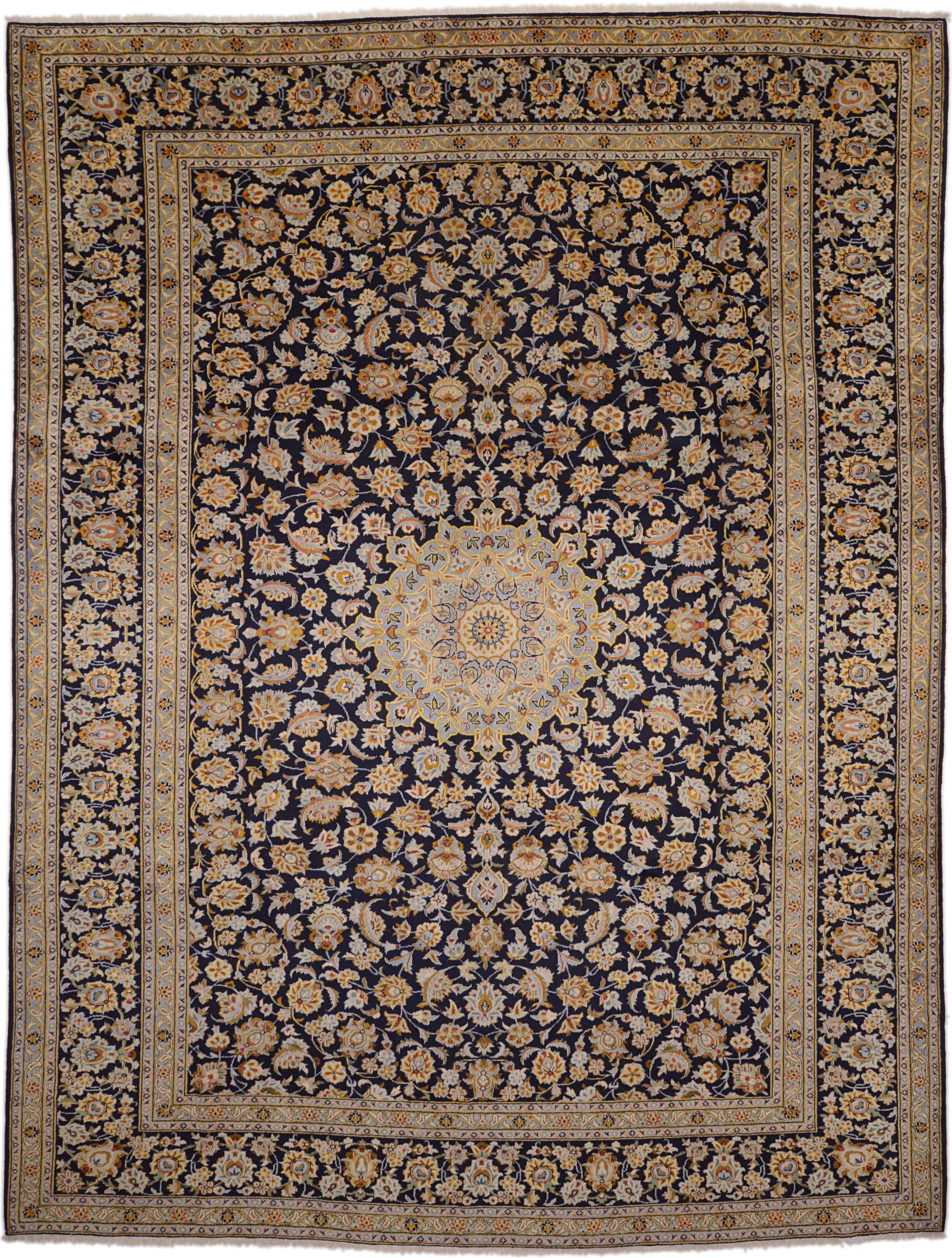 Kashan Perski dywan 300 x 400 Biały (Iran) Ręcznie Tkany