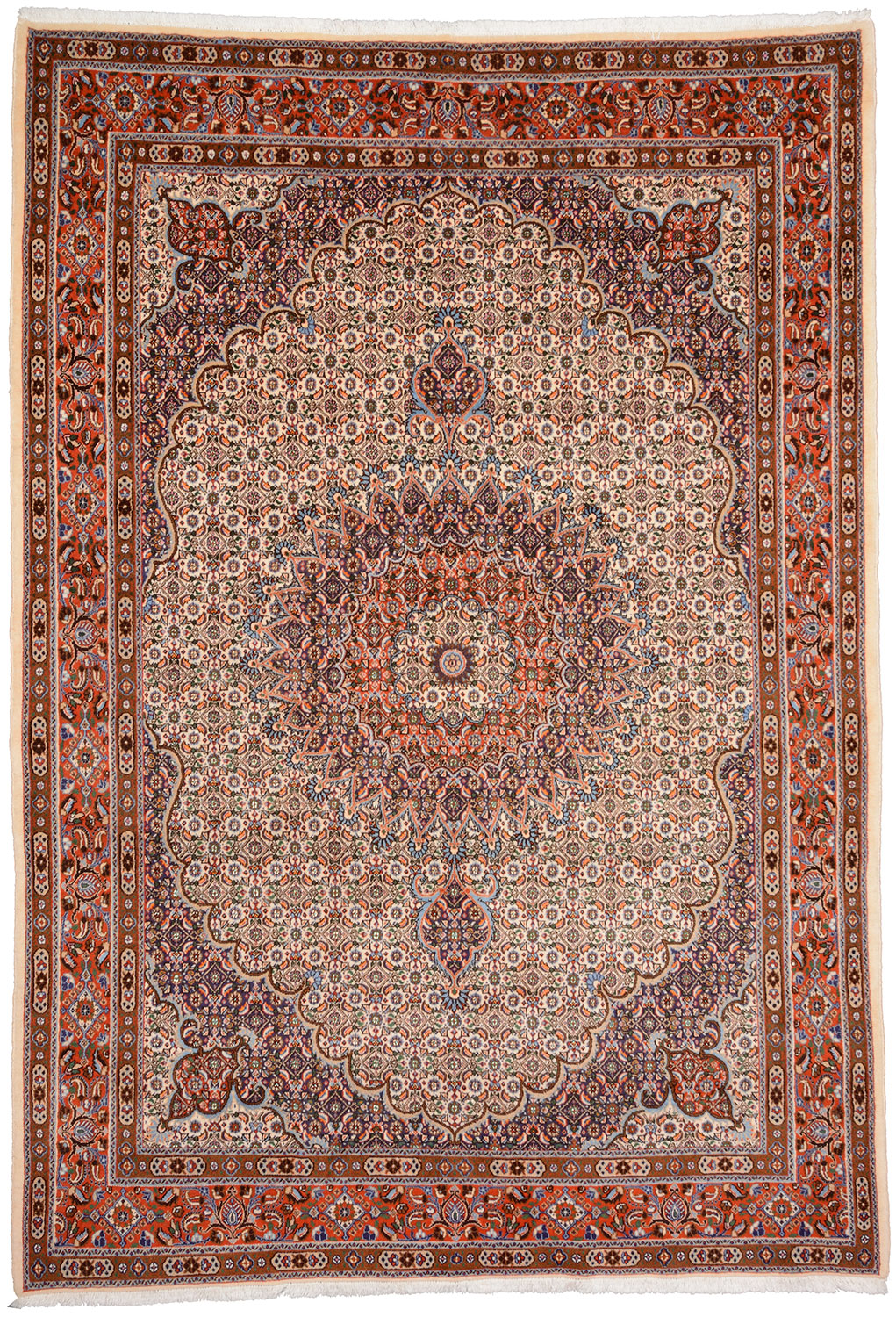 Moud Tappeto 210x300 Marrone (Iran) Annodato A Mano