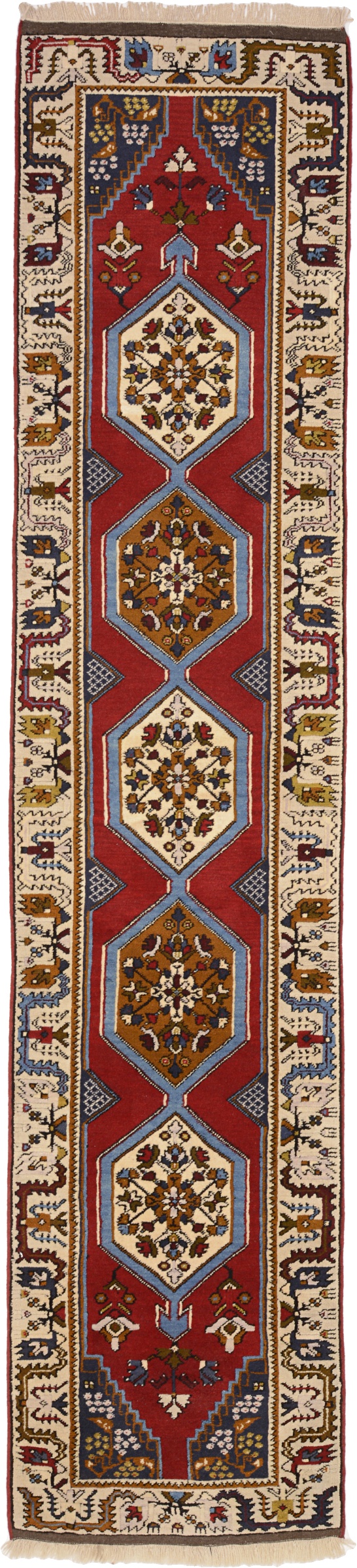 Kars Tappeto 330x70 Grigio (Tacchino) Annodato A Mano