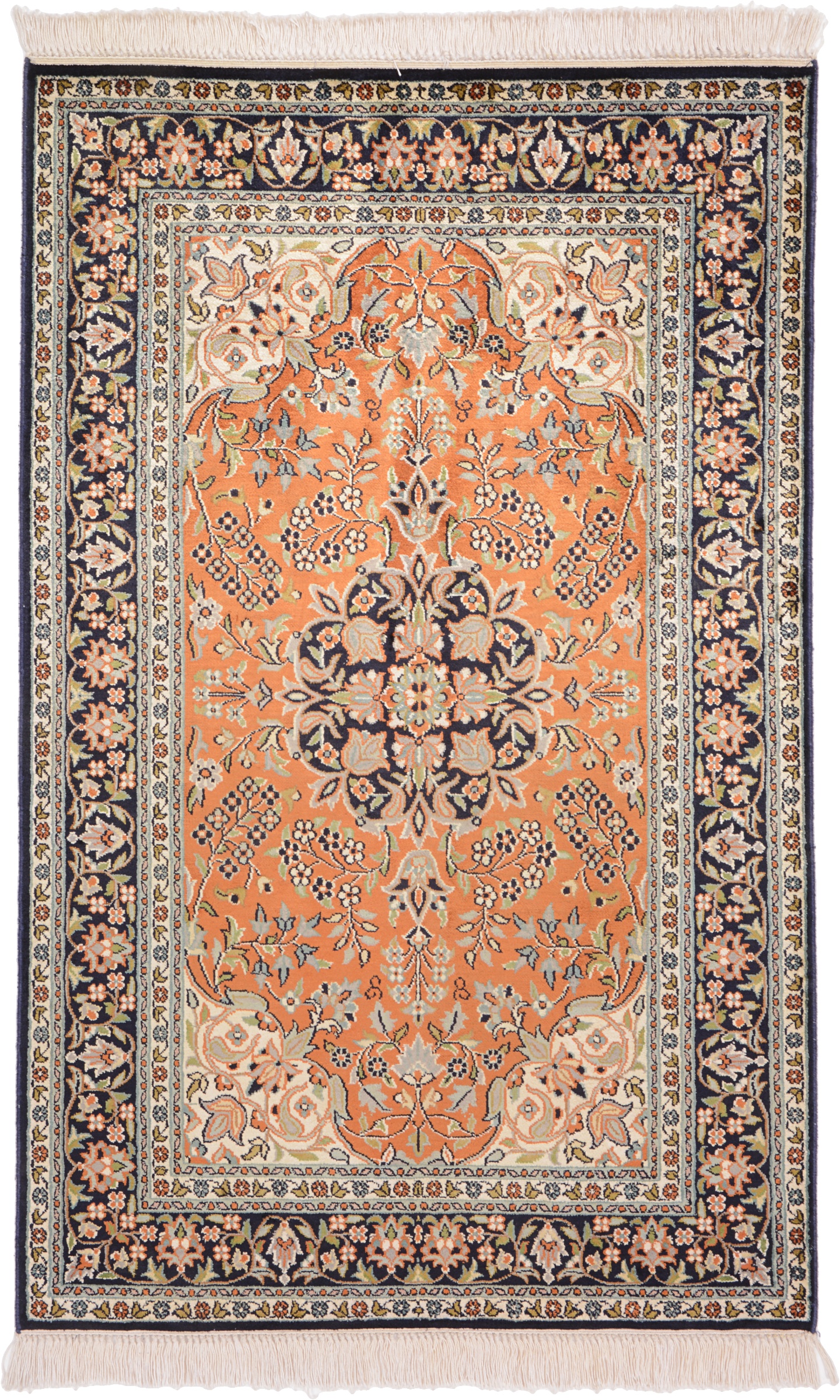 Cashmere Silk Tapete oriental 80x130 Branco (Indian) Atado À Mão