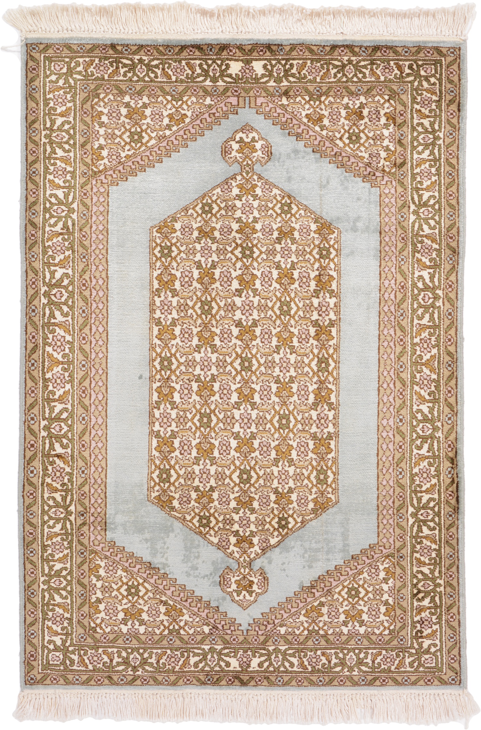 Cashmere Silk Orientální koberec 90 x 60 Bílá (Indian) Ručně Vázané