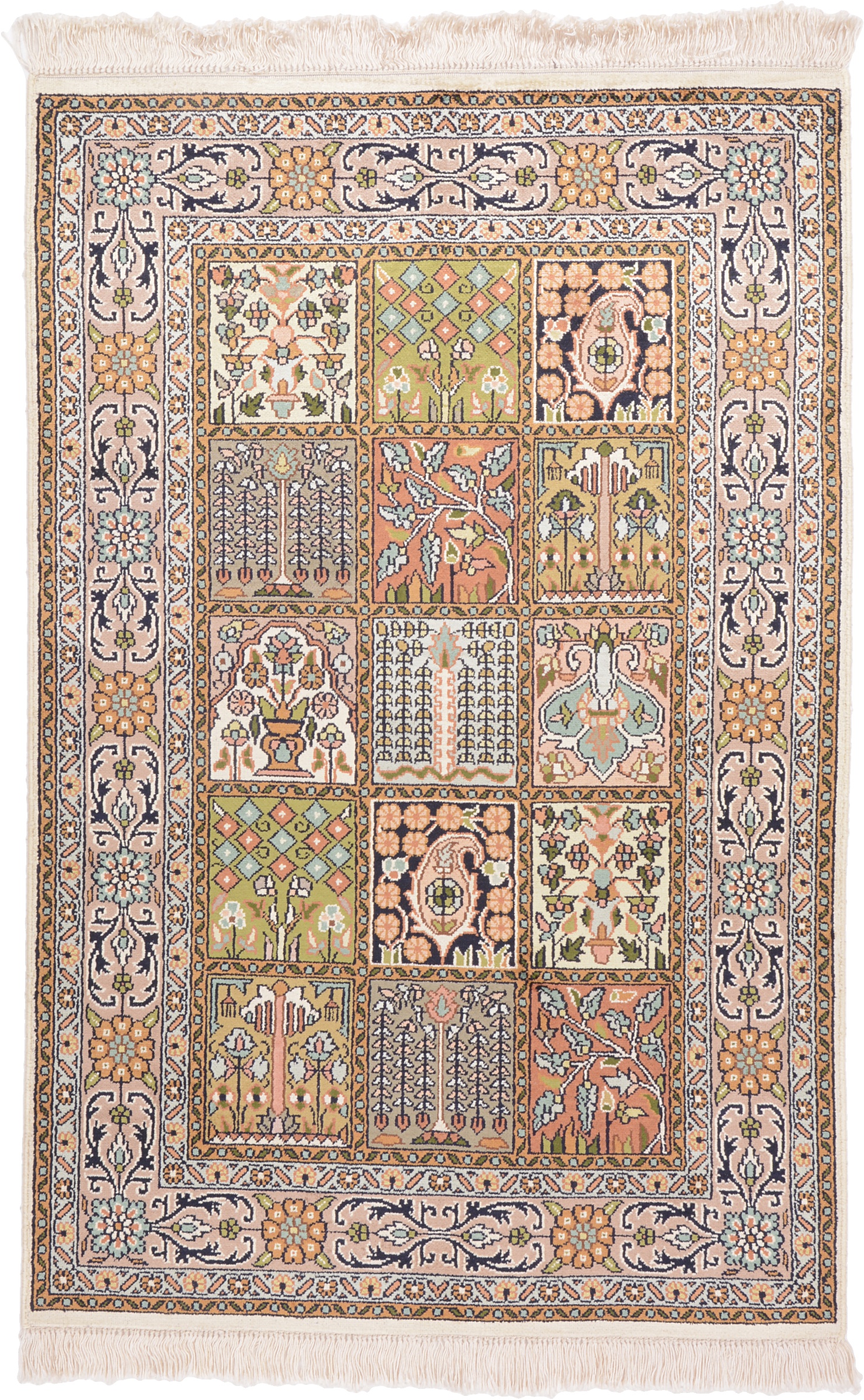 Cashmere Silk Dywan 120x80 Biały (Indian) Ręcznie Tkany