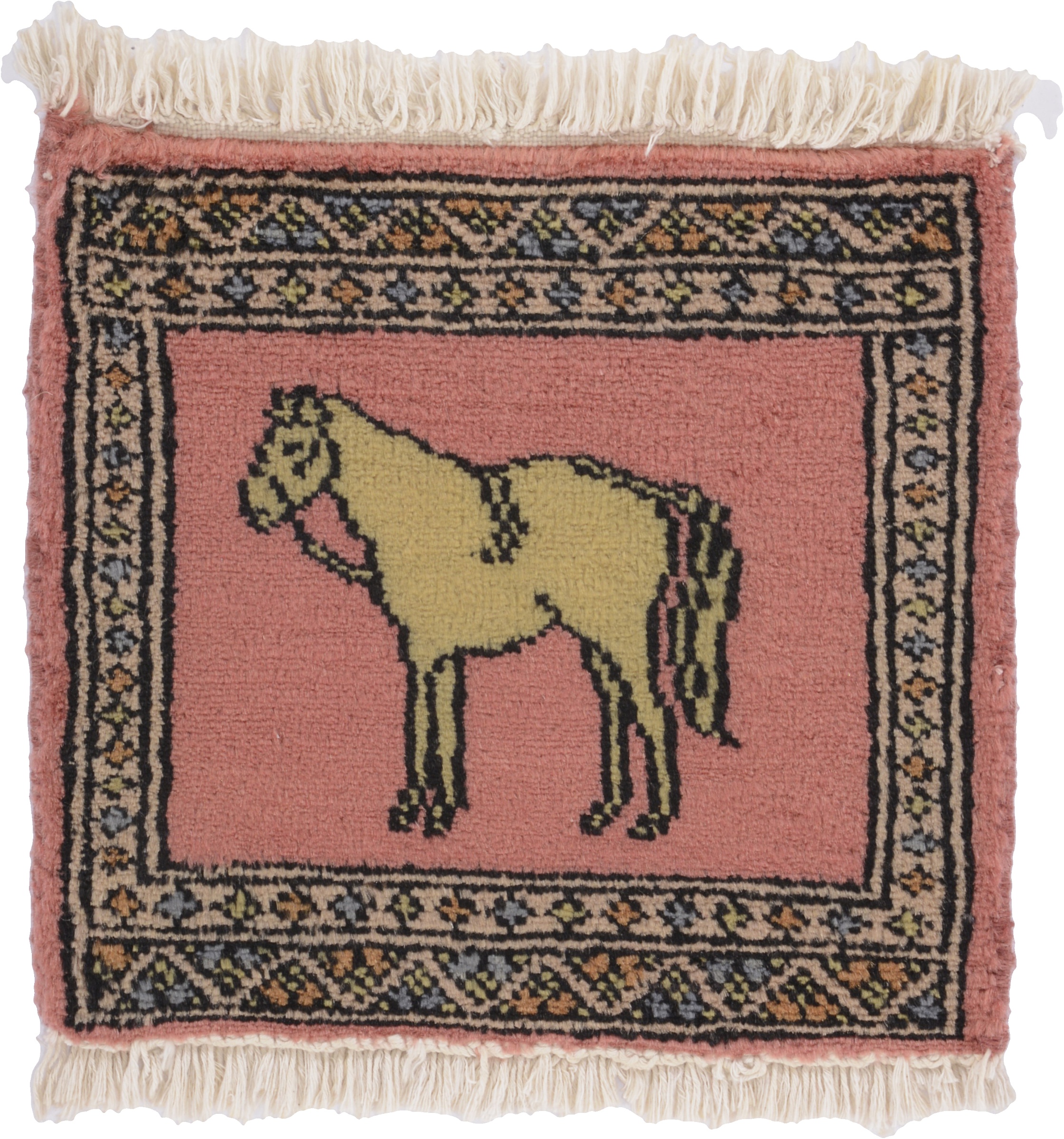 Bokhara Oosters tapijt 30x30 Wit (Pakistan) Noué À La Main