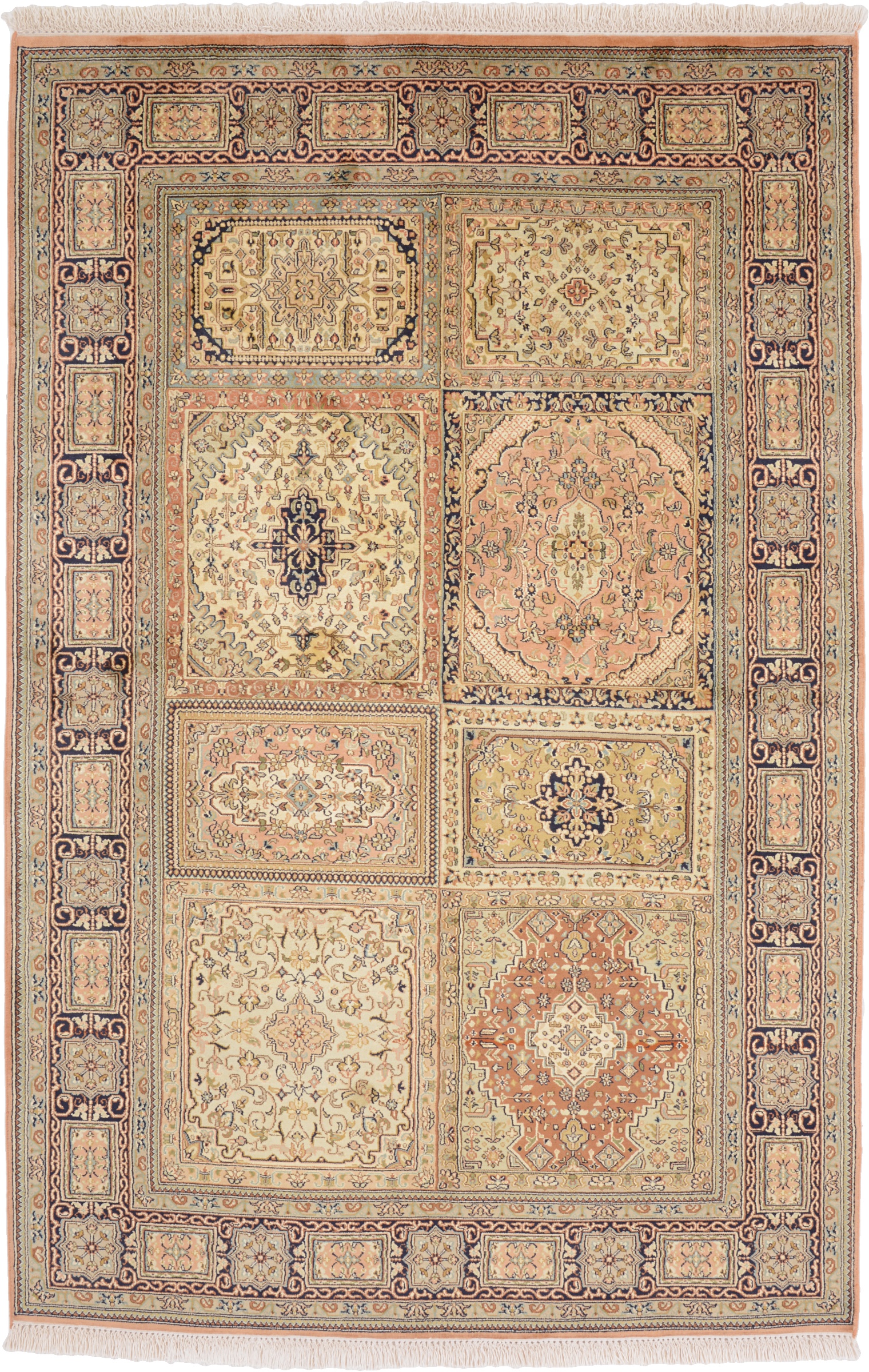 Cashmere Silk Rug 120x190 Green (Indian) Hand Knotted