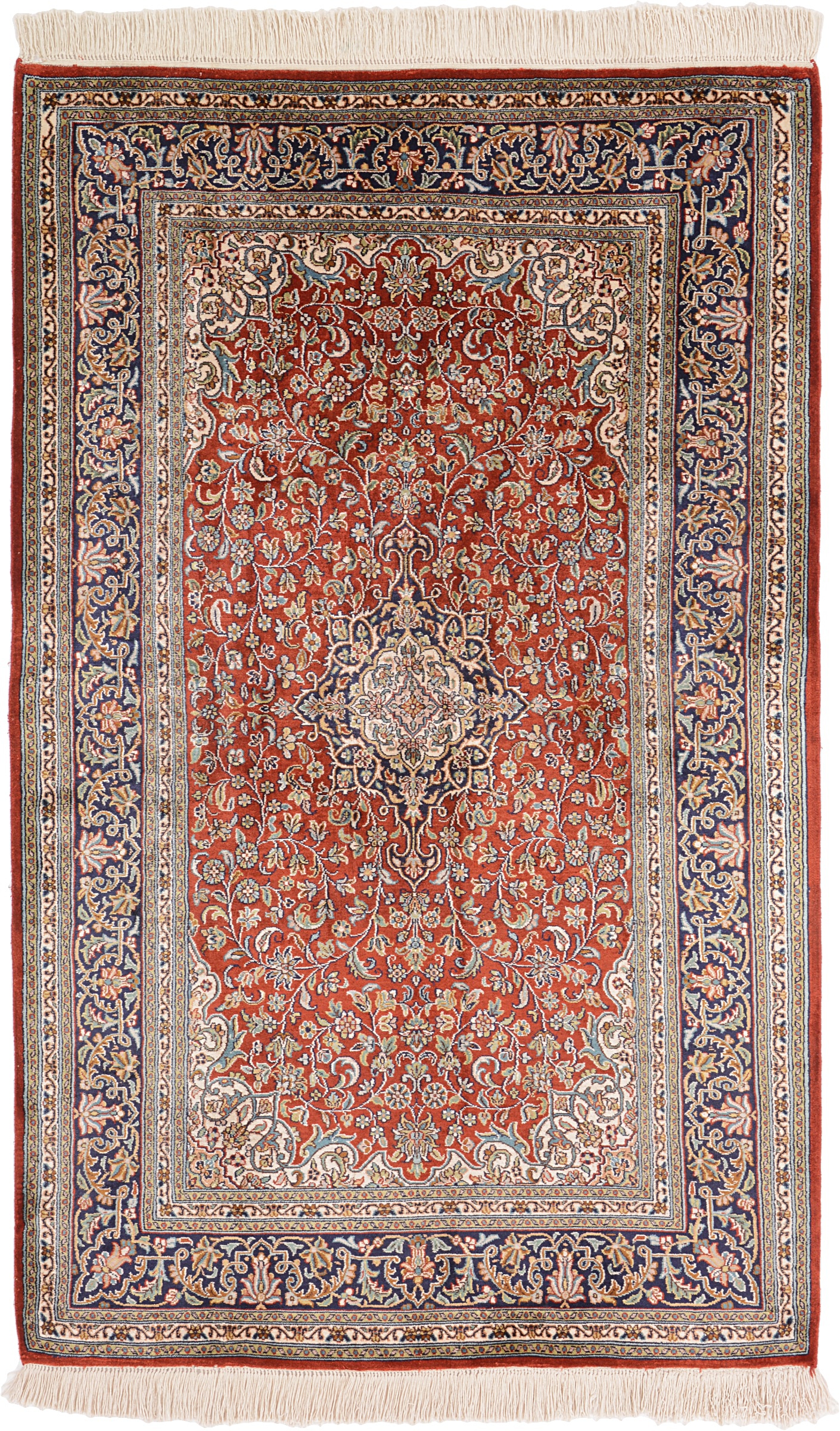 Cashmere Silk Keleti szőnyeg 130 x 80 Fehér (Indian) Kézzel Csomózott