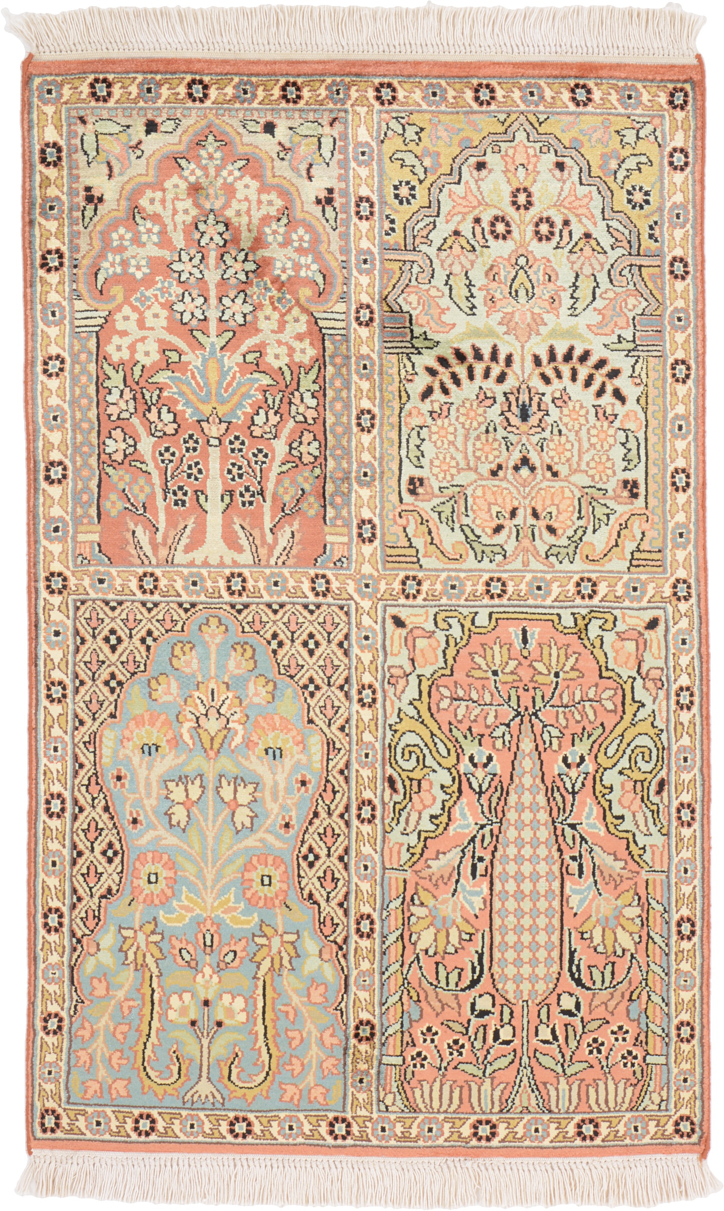 Cashmere Silk Koberec 100x60 Bílá (Indian) Ručně Vázané