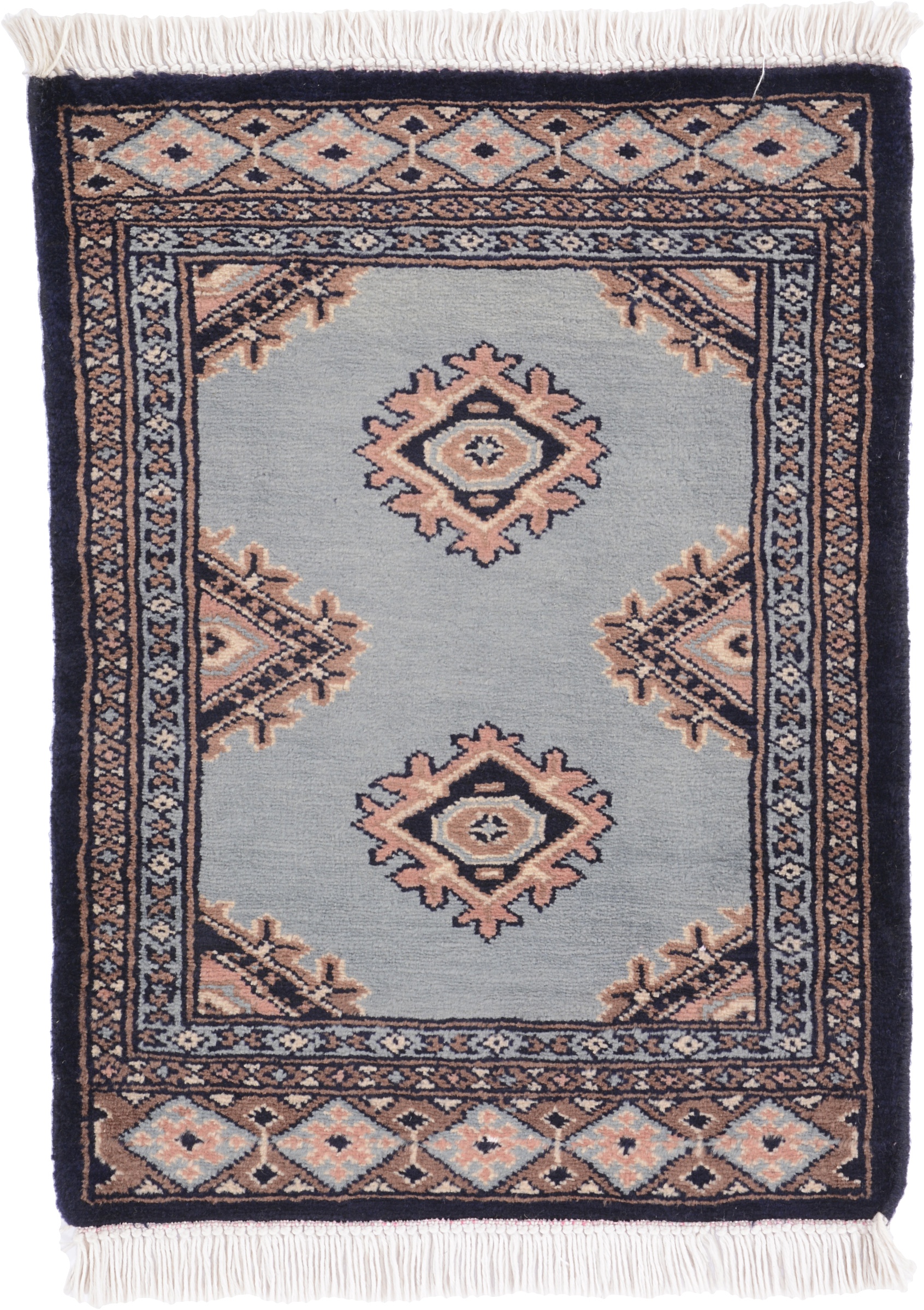 Bokhara Tæppe 50 x 60 Hvid (Pakistan) Håndknyttet