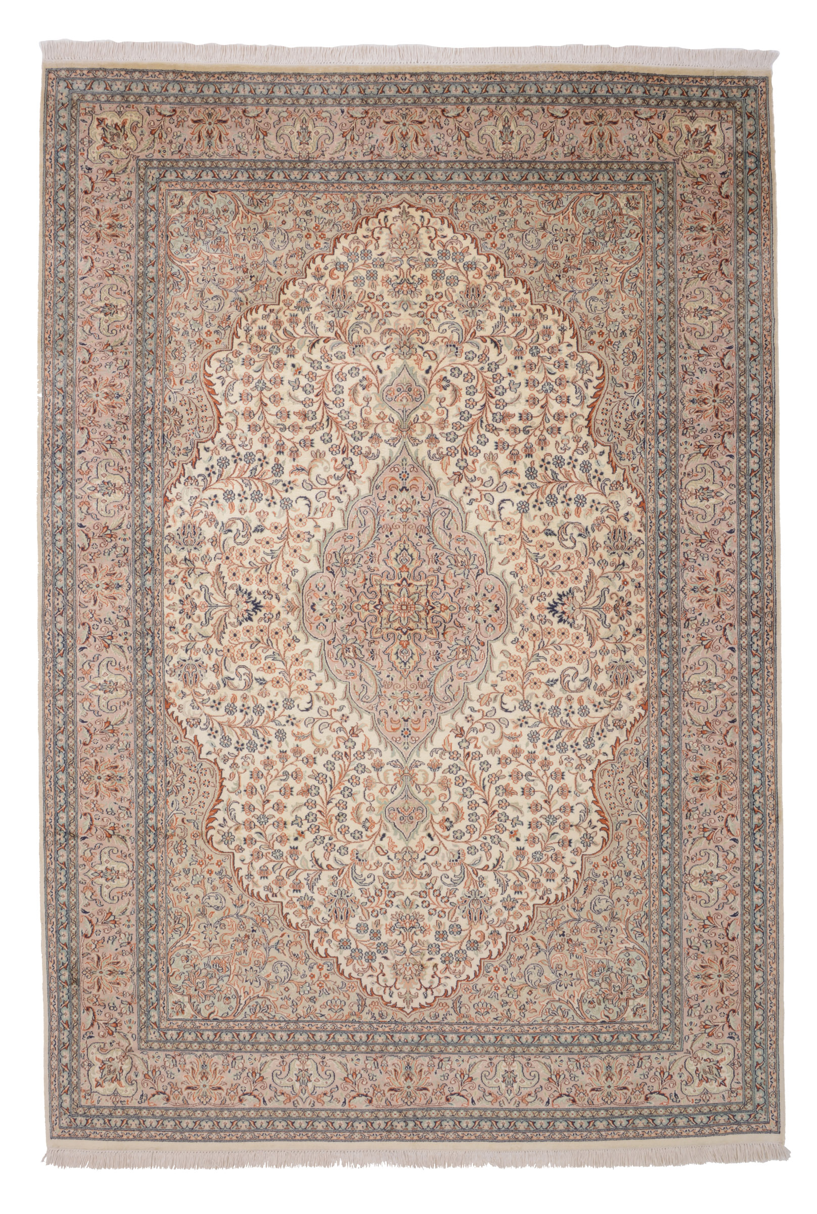 Cashmere Silk Rug 250x170 White (Indian) Hand Knotted